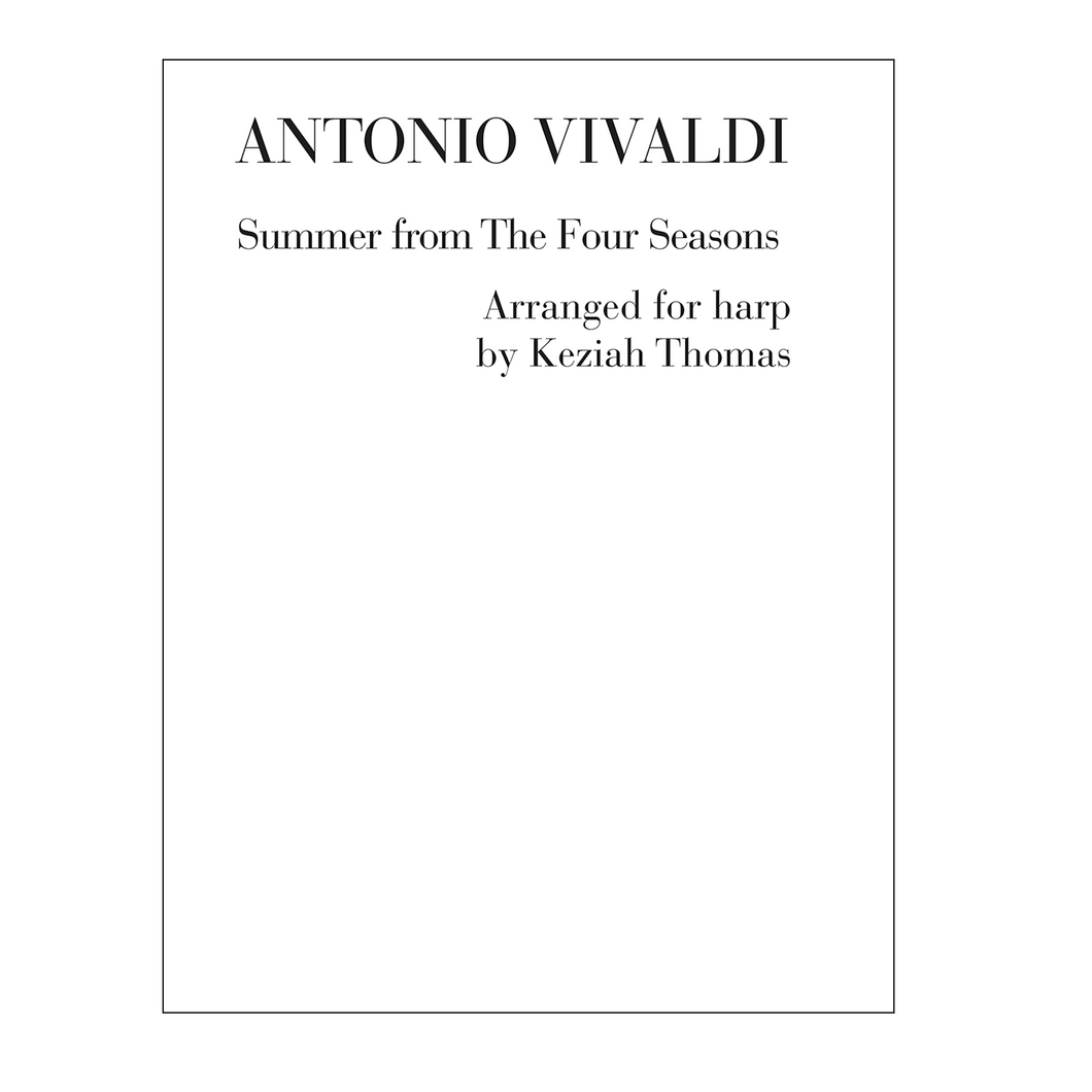 Vivaldi - Summer from The Four Seasons arranged for harp by Keziah Thomas DOWNLOAD