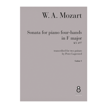 Load image into Gallery viewer, W.A. Mozart - Sonata for piano four-hands in F major KV. 497 trans. guitar duo
