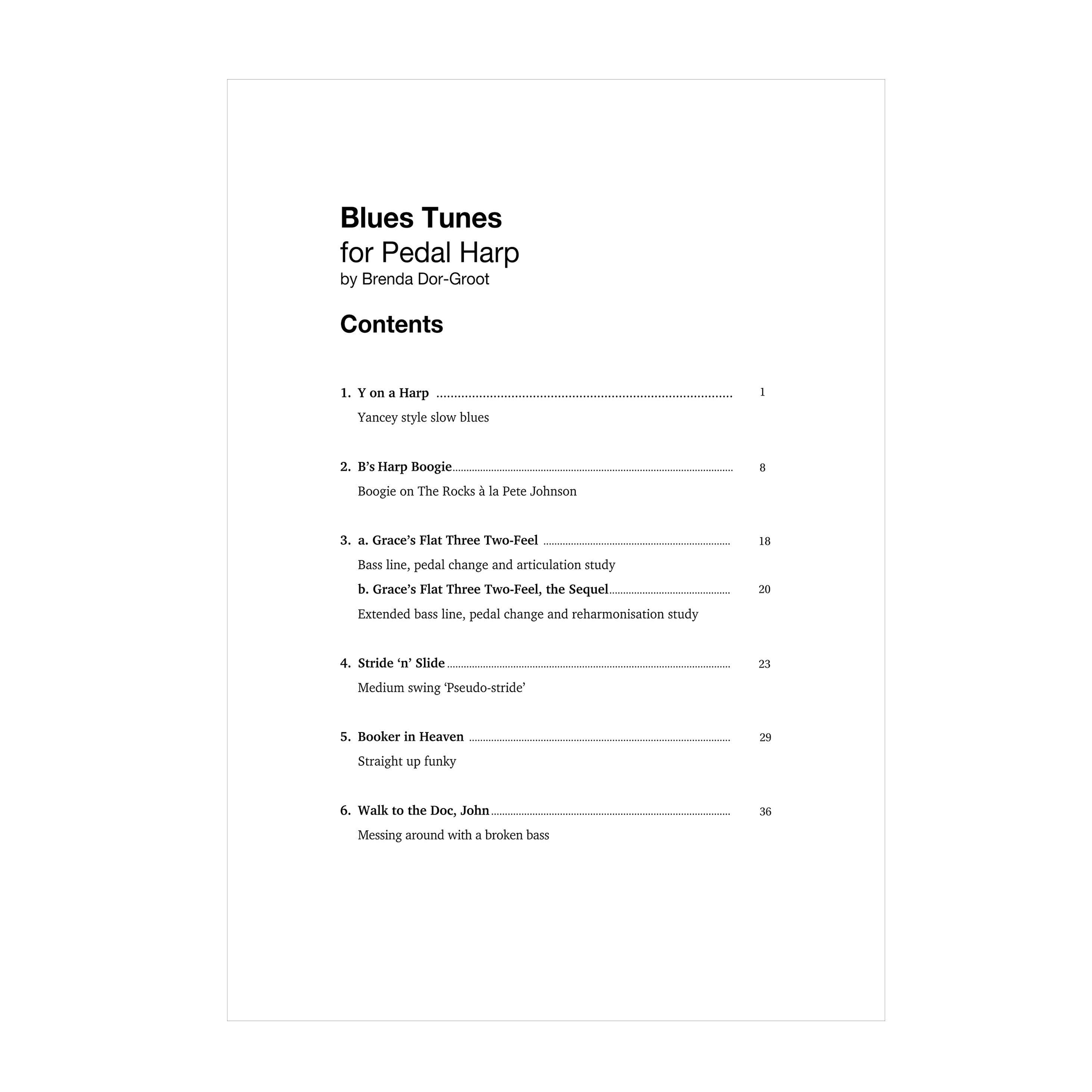 Brenda Dor-Groot - Blues Tunes for pedal harp DOWNLOAD