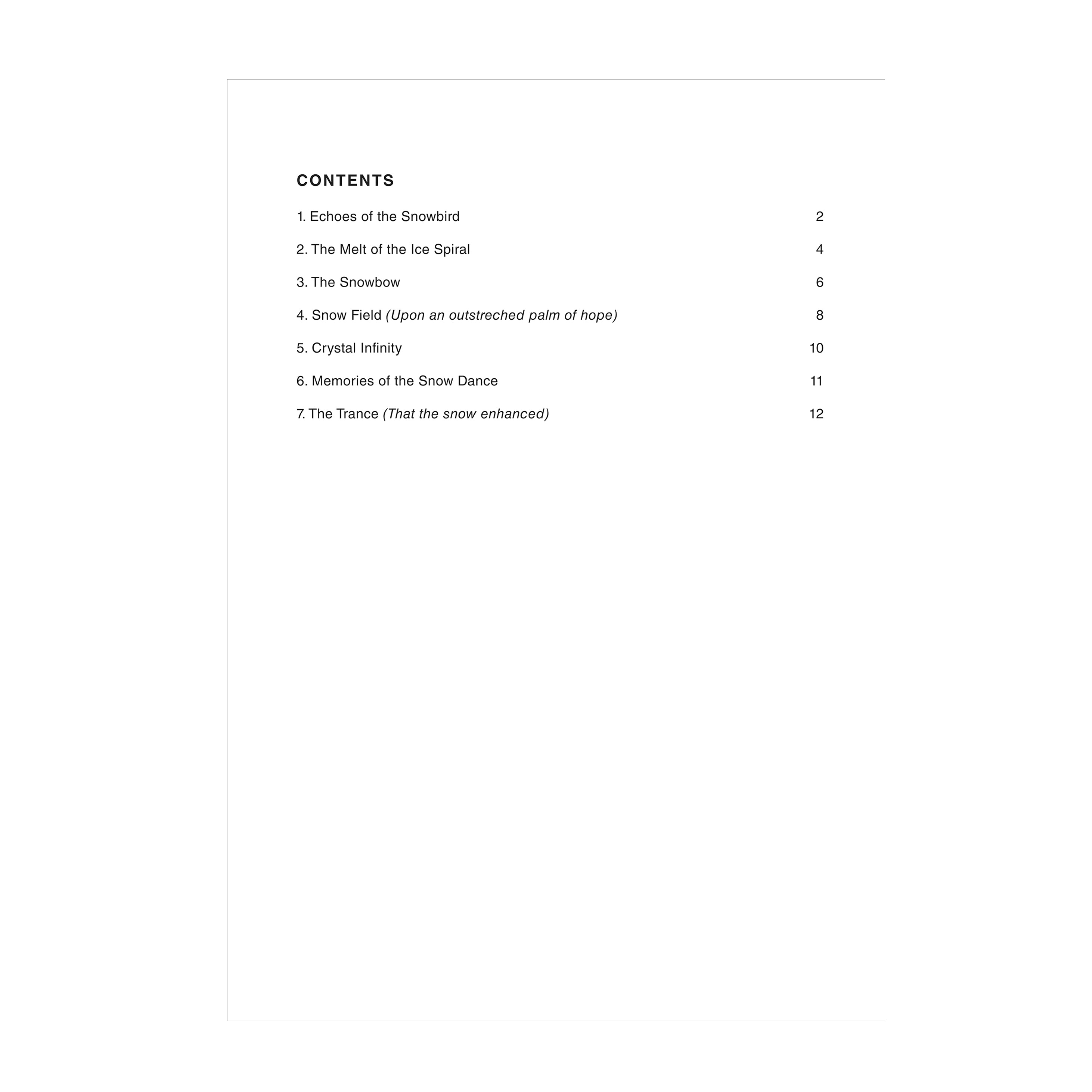 Robert Mitchell - Extracts from a Snow Diary