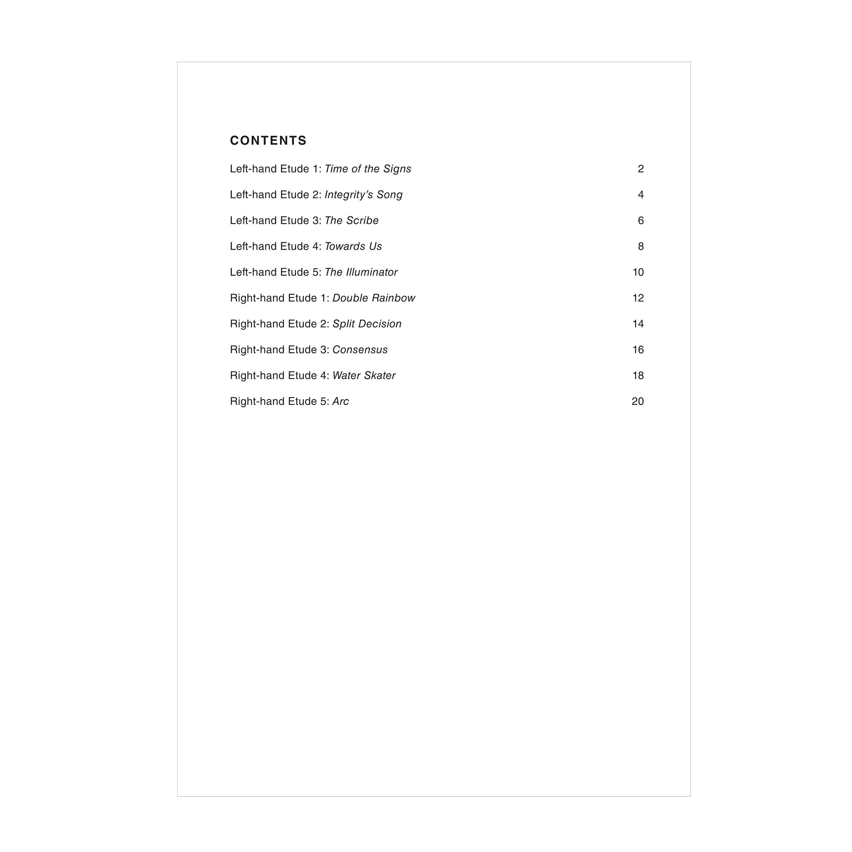 Robert Mitchell - Hand to Hand: 10 Etudes for Left and Right Hand Only