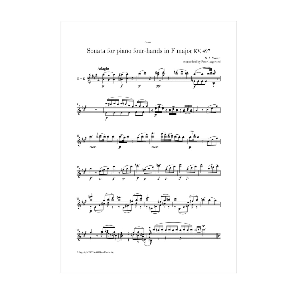 W.A. Mozart - Sonata for piano four-hands in F major KV. 497 trans. guitar duo