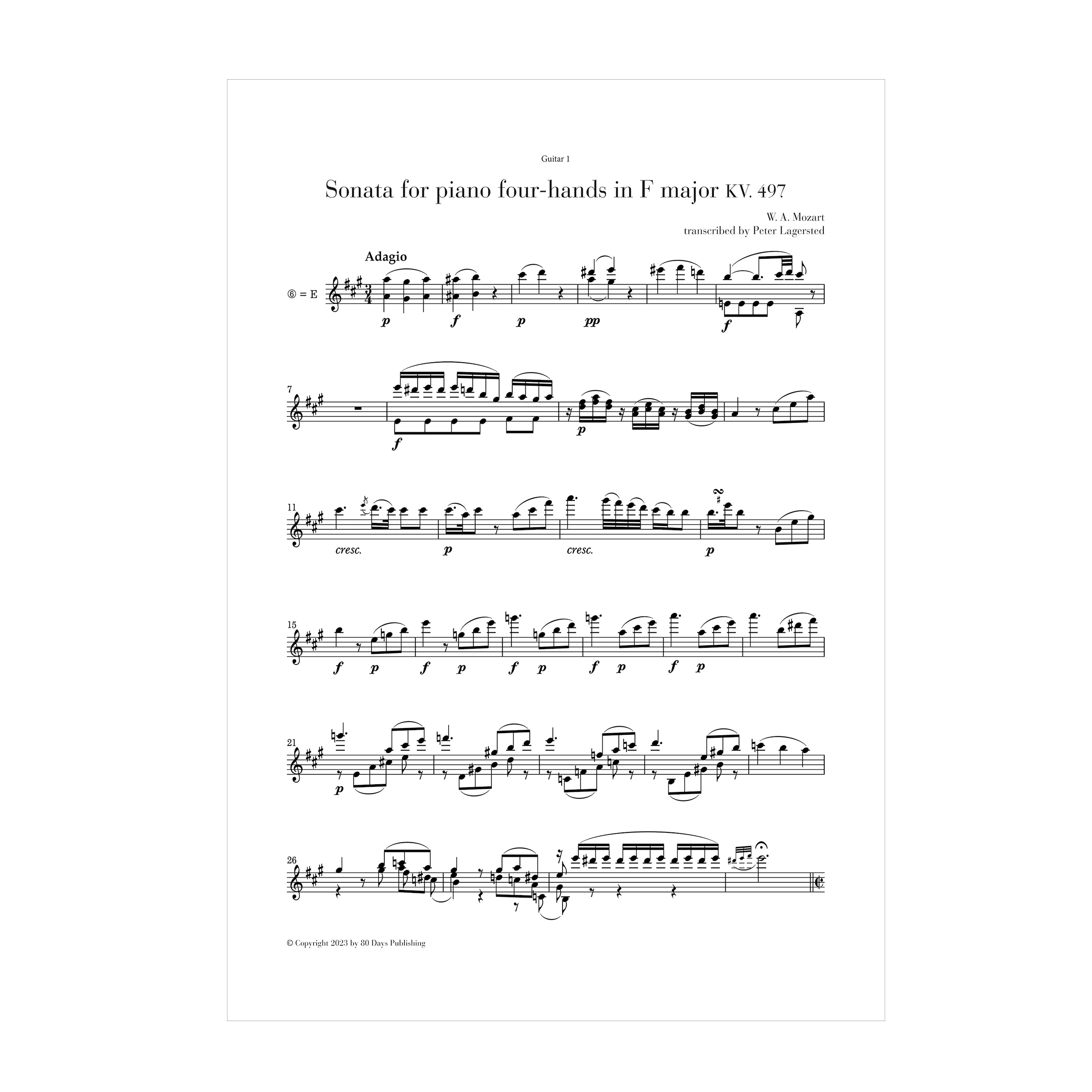 W.A. Mozart - Sonata for piano four-hands in F major KV. 497 trans. guitar duo