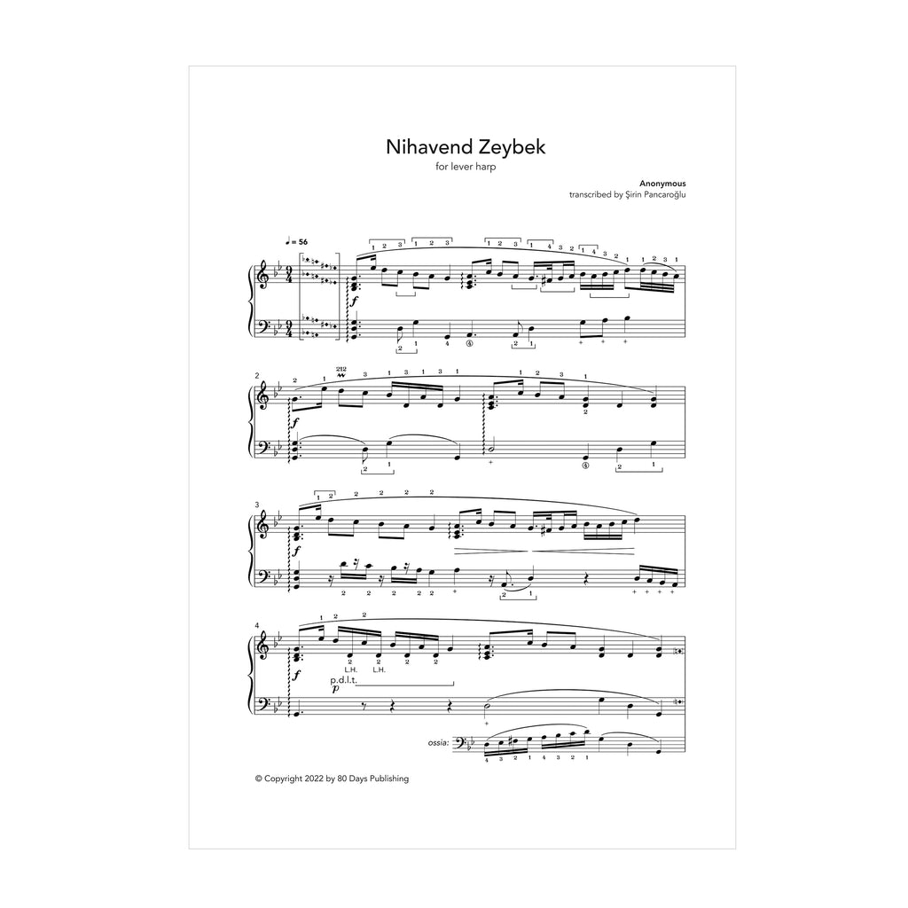 Nihavend Zeybek for lever harp - Anonymous transcribed by Şirin Pancaroğlu DOWNLOAD