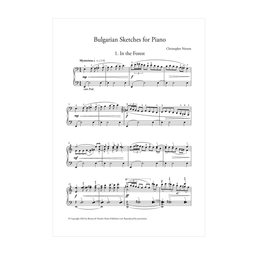 Christopher Norton - Bulgarian Sketches for Solo Piano