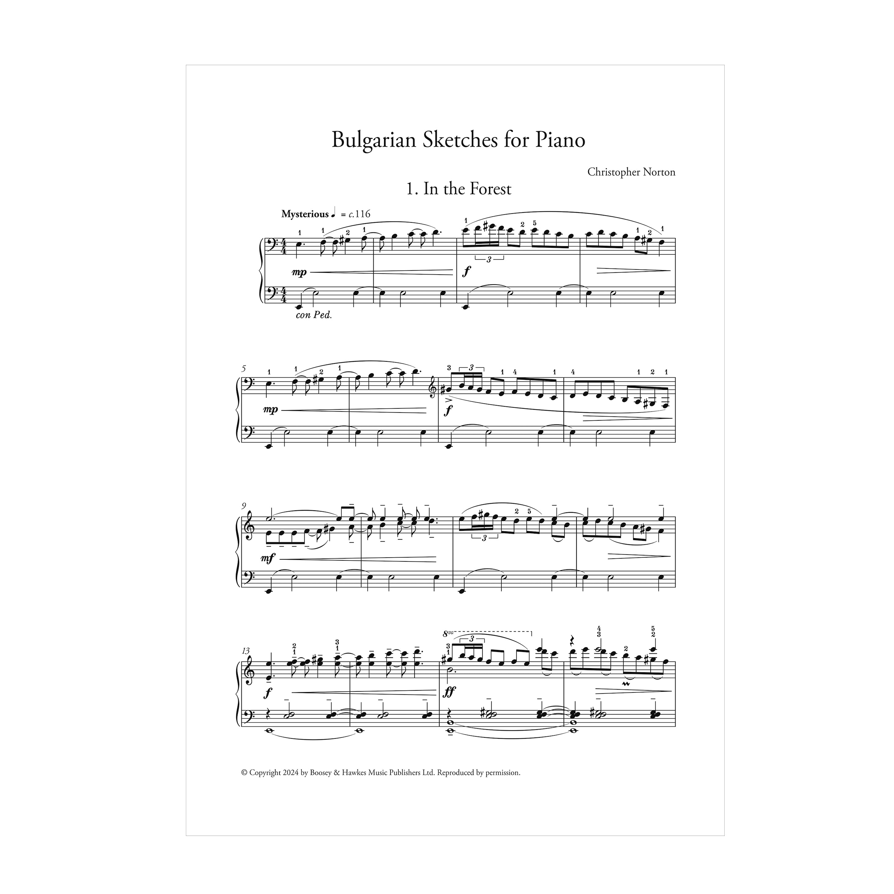 Christopher Norton - Bulgarian Sketches for Solo Piano