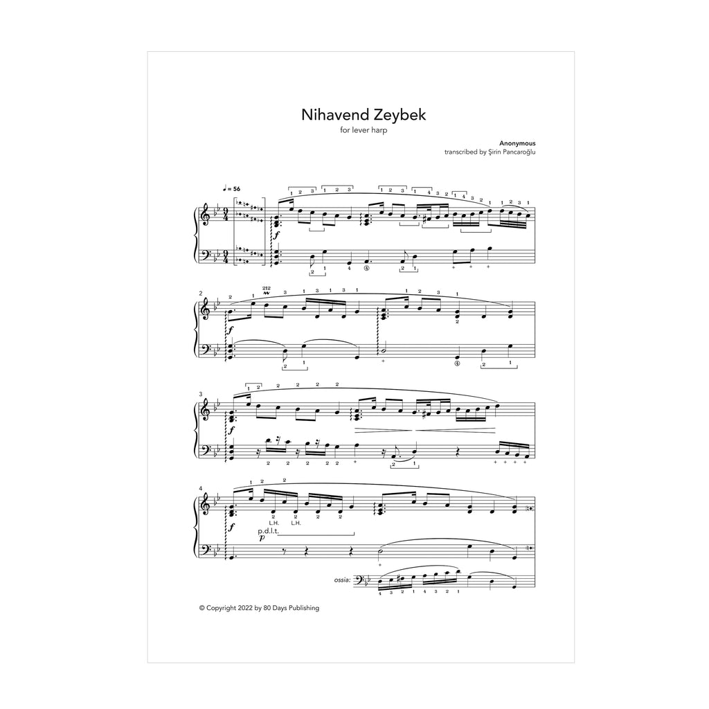 Nihavend Zeybek for lever harp - Anonymous transcribed by Şirin Pancaroğlu
