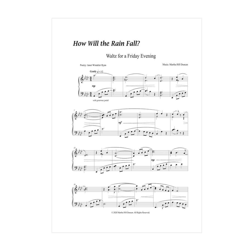 Martha Duncan Hill - How Will The Rain Fall? Four songs of reflection for Medium/High Voice