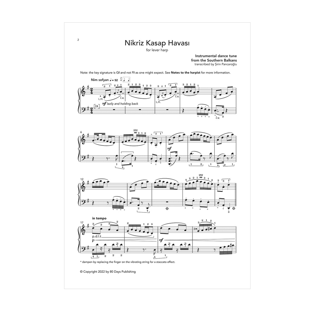 Nikriz Kasap Havası for lever harp - Instrumental dance tune  from the Southern Balkans DOWNLOAD