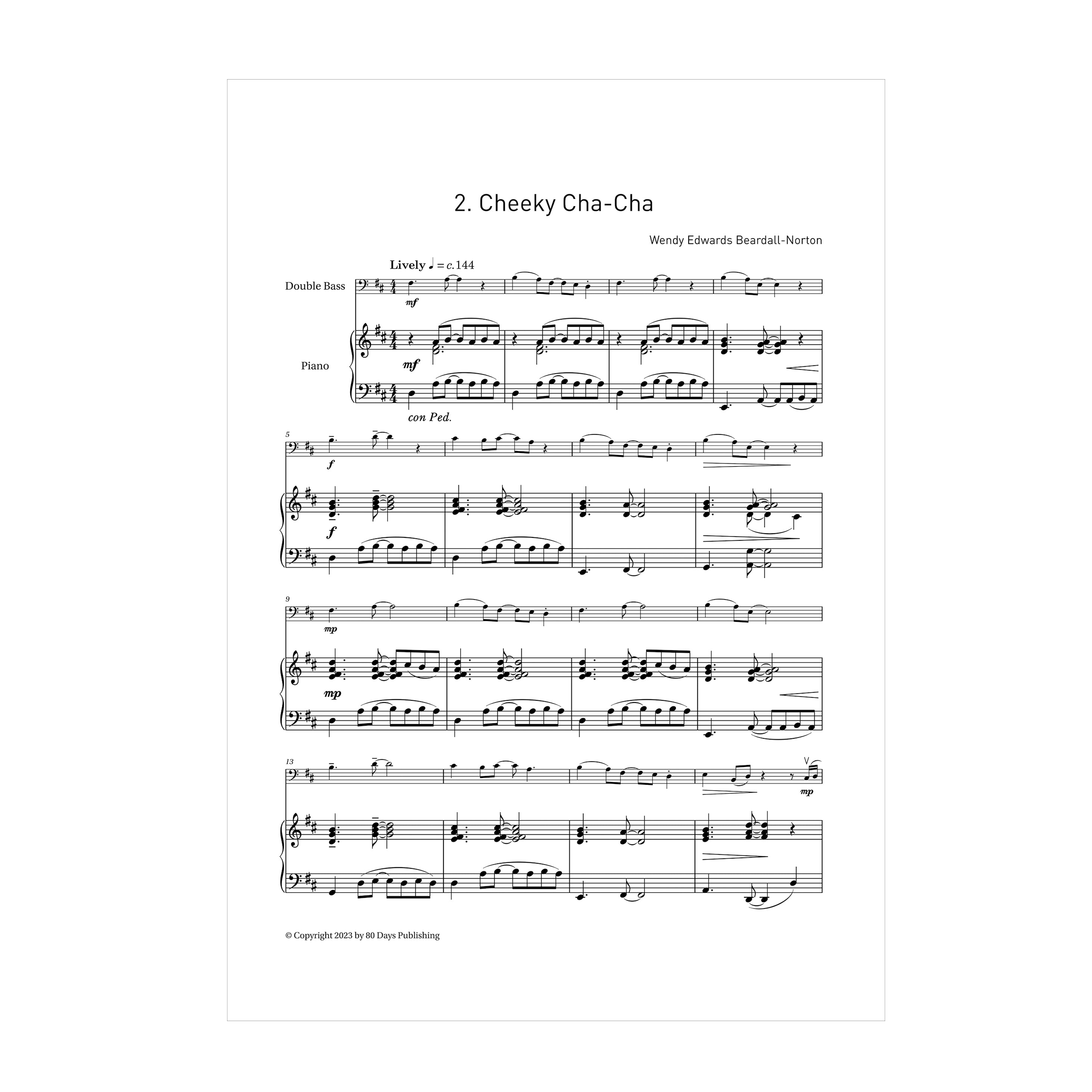 Wendy Edwards Beardall-Norton - So Here We Are Again for double bass and piano