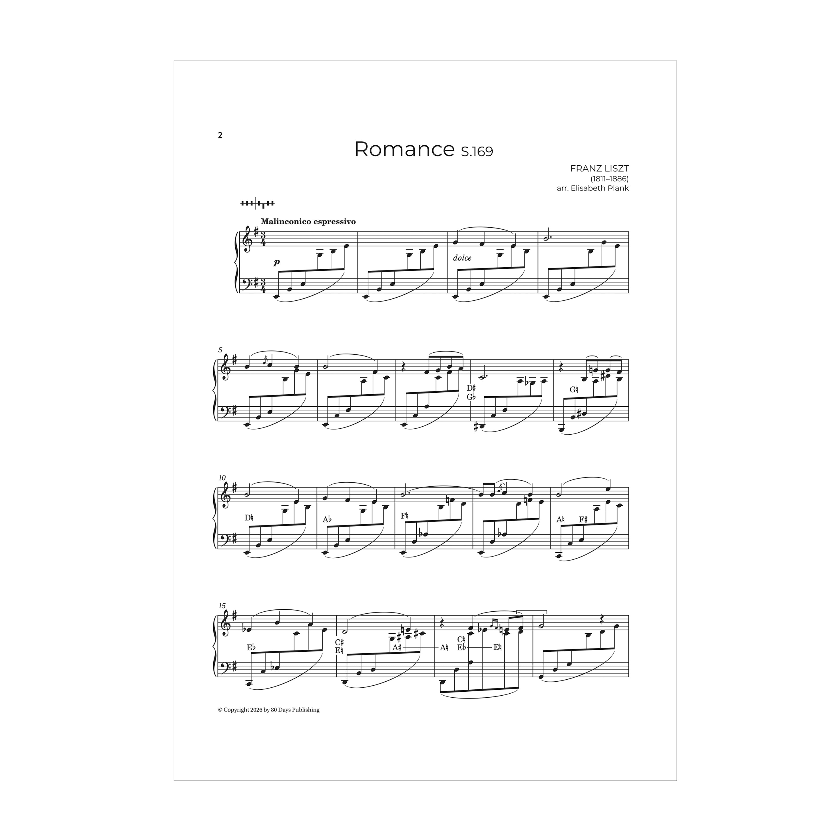 Franz Liszt - a selection of pieces arr. for harp Elisabeth Plank