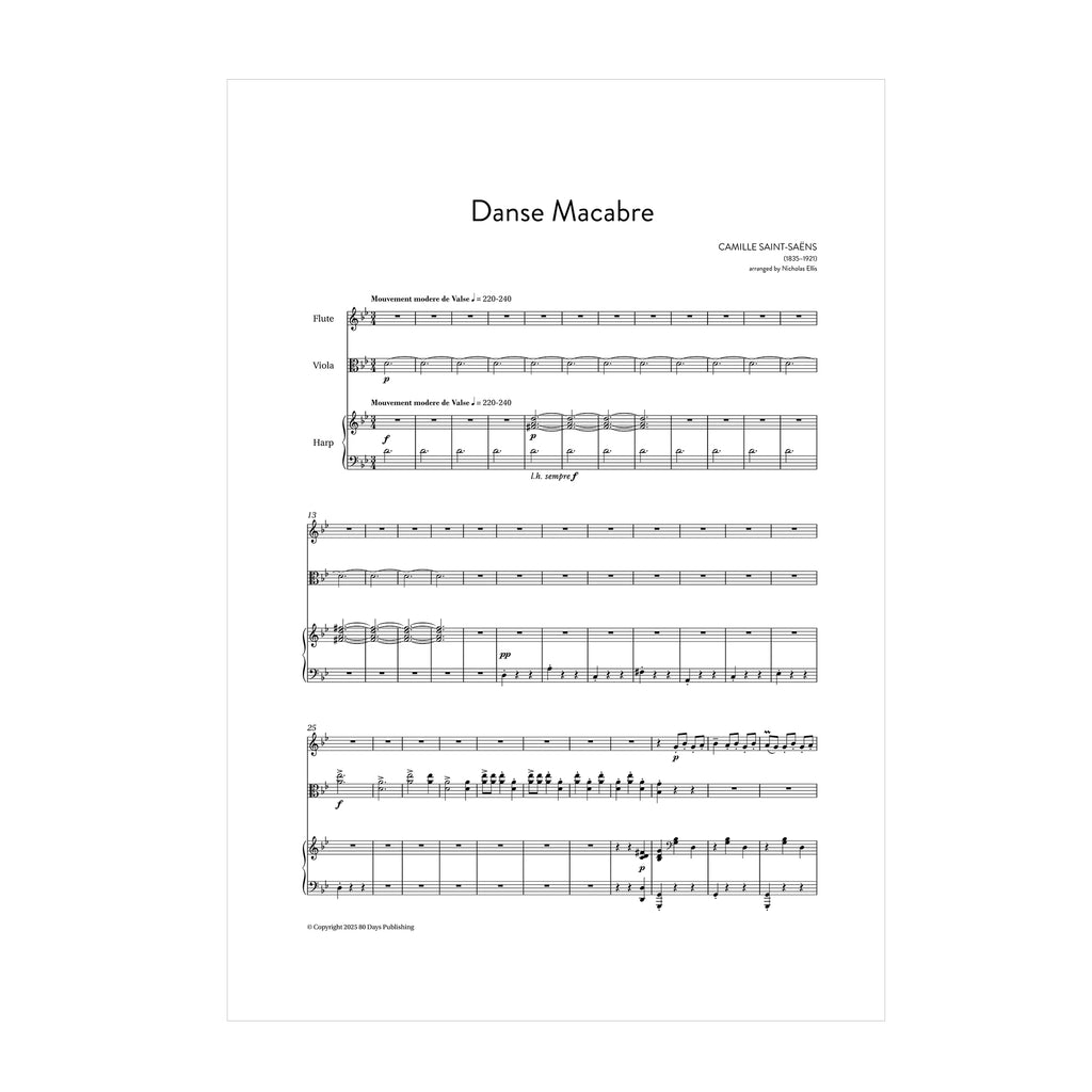 Saint-Saëns - Danse Macabre arr. fl., vla. (or cl.) and harp by Nicholas Ellis