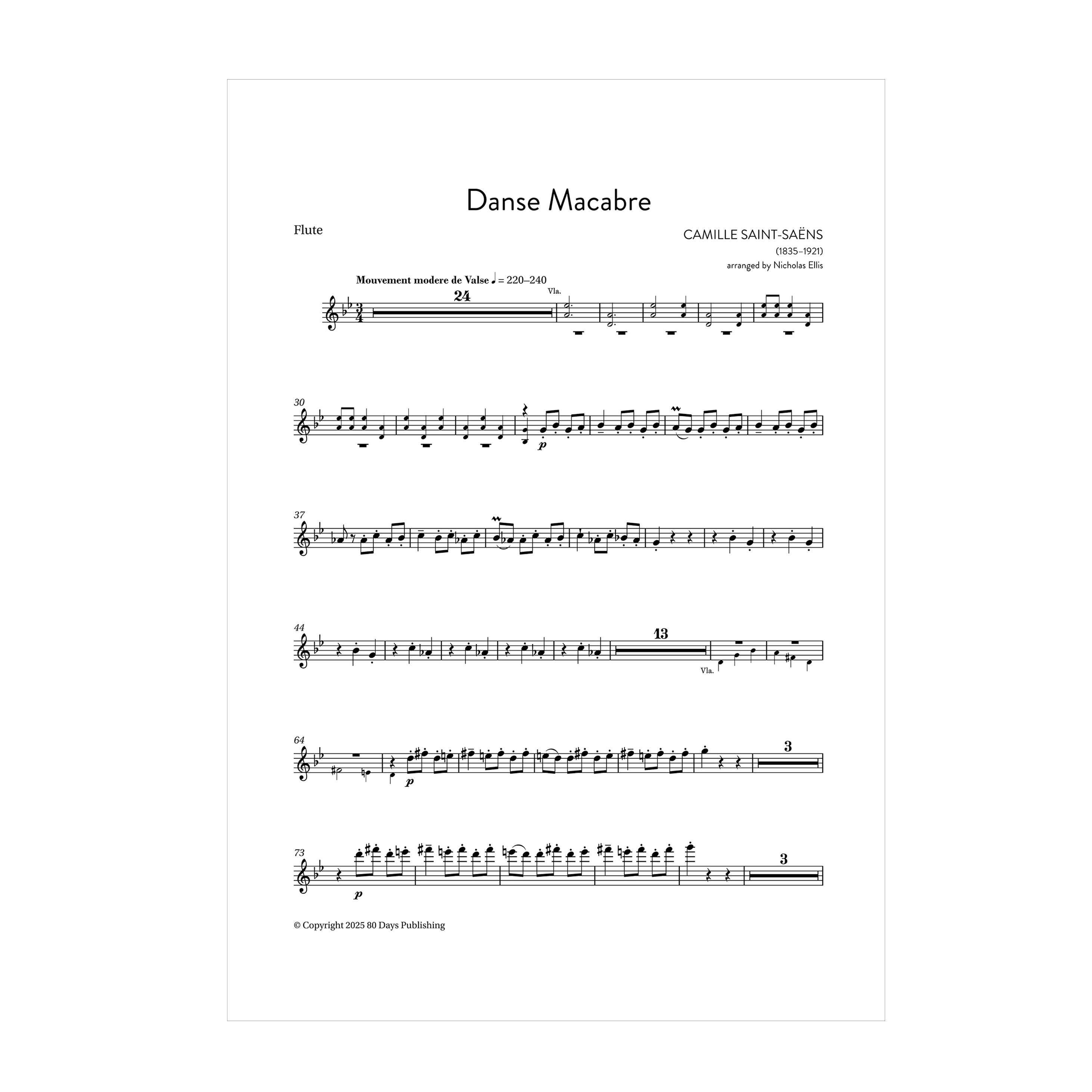 Saint-Saëns - Danse Macabre arr. fl., vla. (or cl.) and harp by Nicholas Ellis