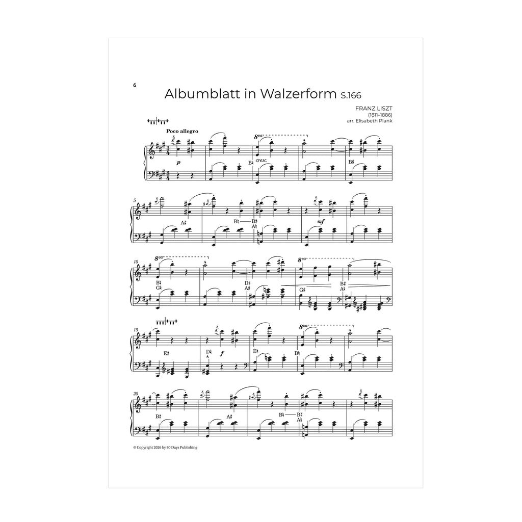 Franz Liszt - a selection of pieces from Albumblatter arr. for harp Elisabeth Plank