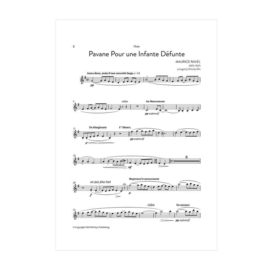 Ravel - Pavane pour une infante défunte arr. fl, vla. (or cl.) and harp by Nicholas Ellis