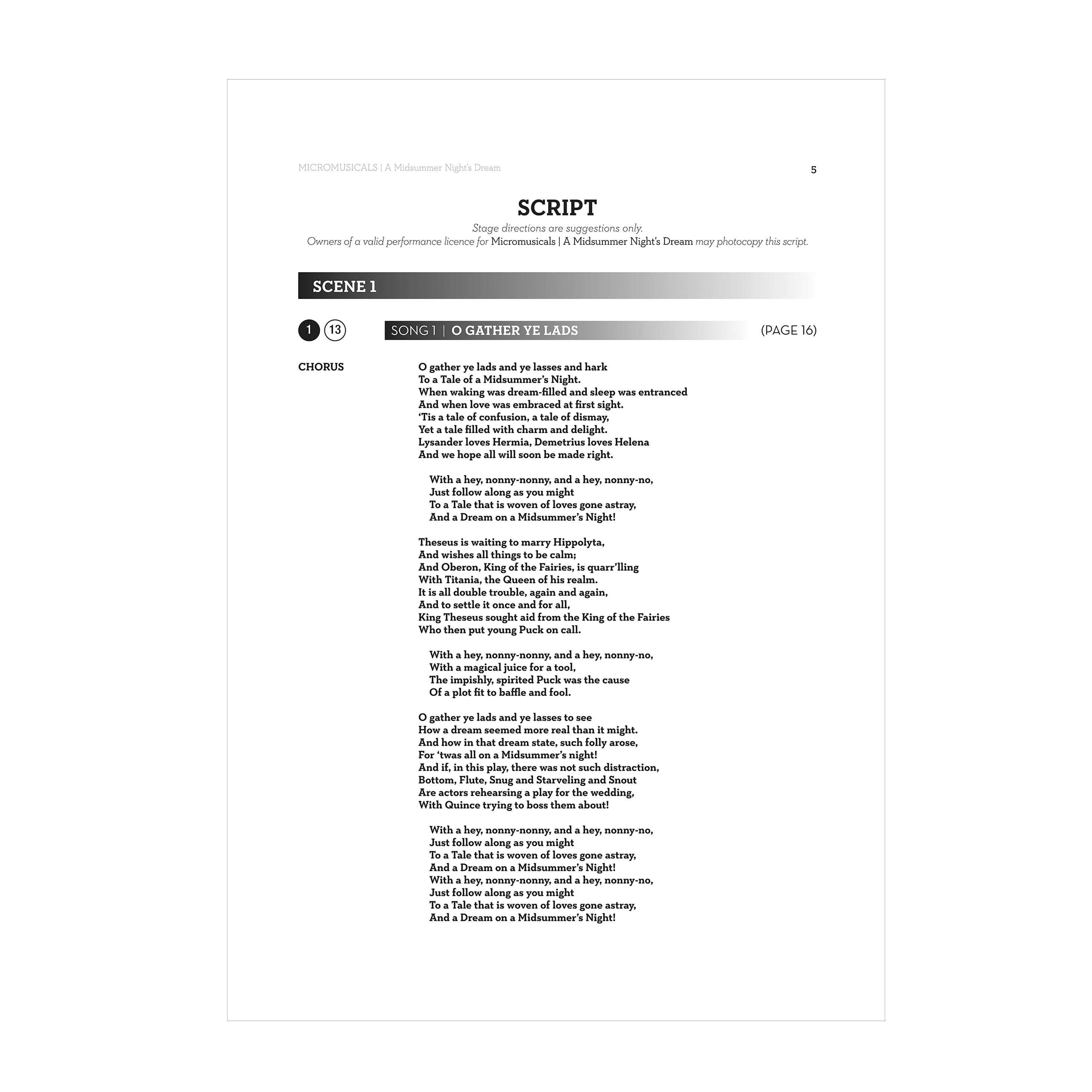 A Midsummer Night's Dream PERFORMANCE PACKAGE DOWNLOAD