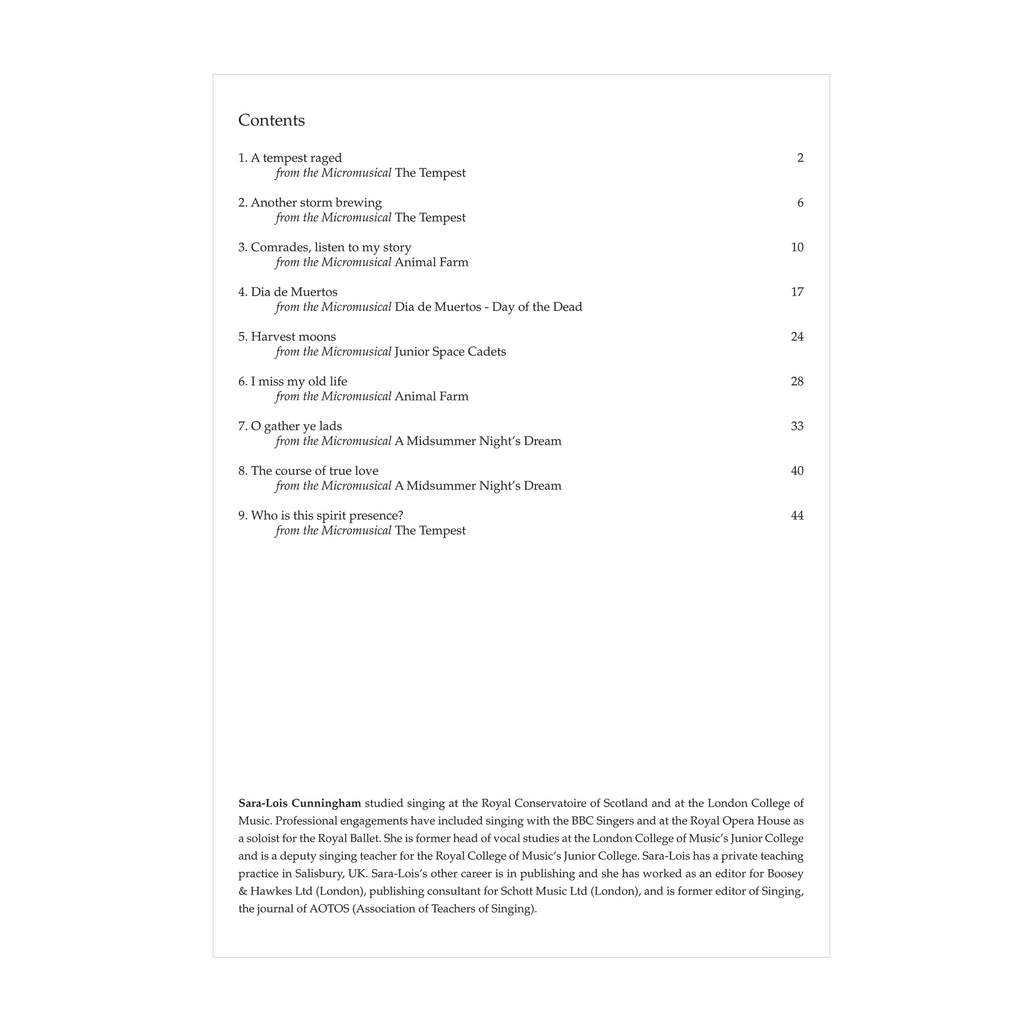 Selected songs from Christopher Norton's Micromusicals Book 5 High Voice
