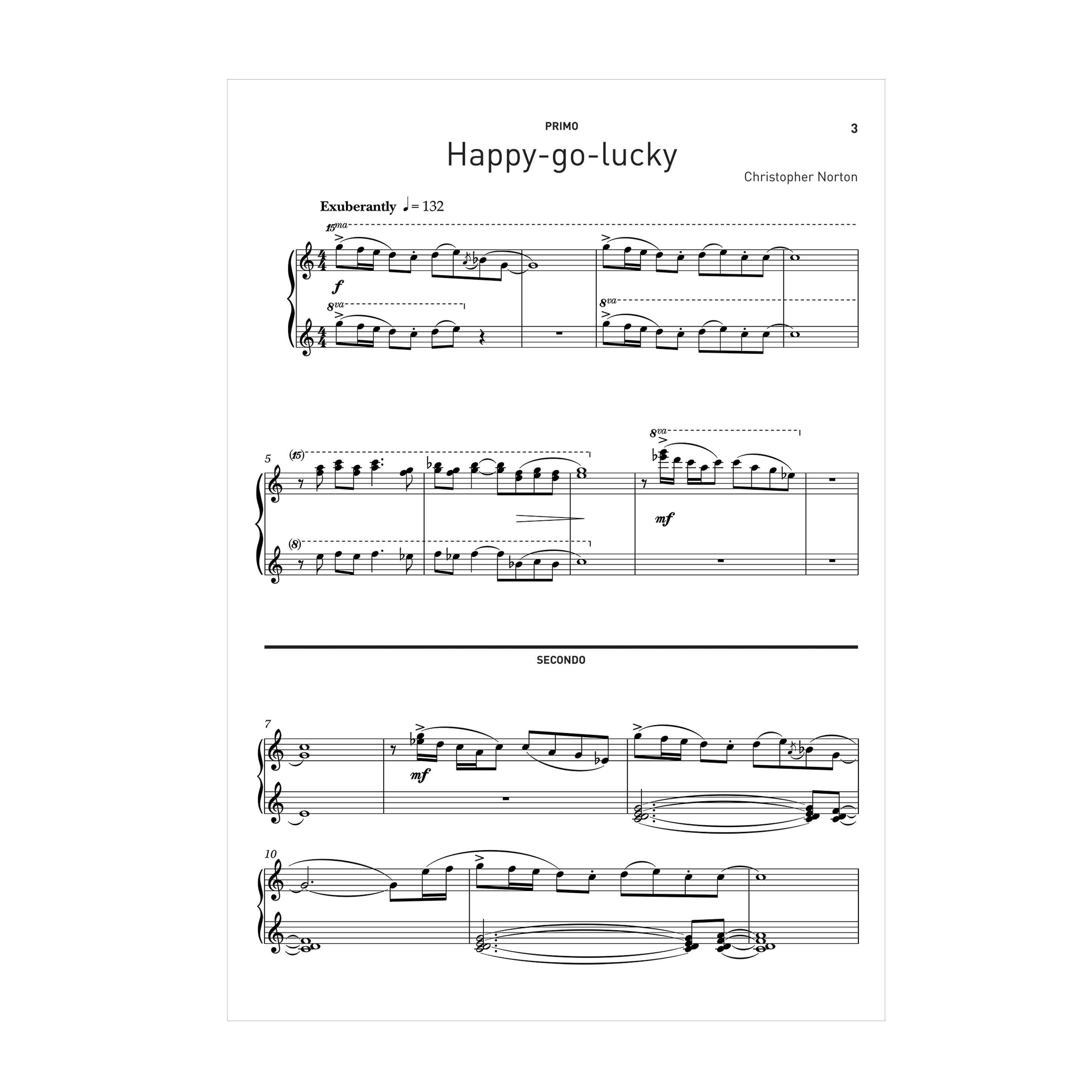 Christopher Norton - Happy-go-lucky for Piano 6 hands