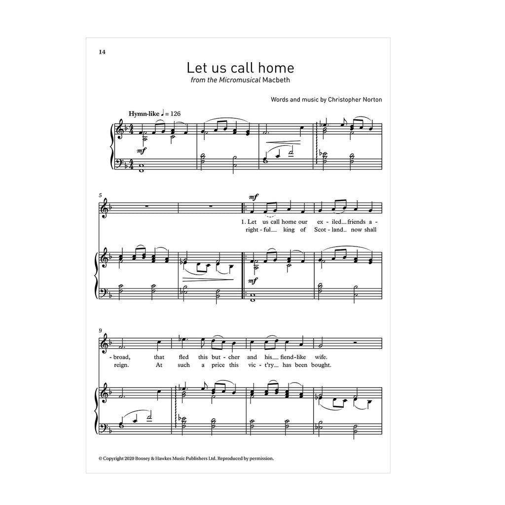 Selected songs from Christopher Norton's Micromusicals Book 3 High Voice