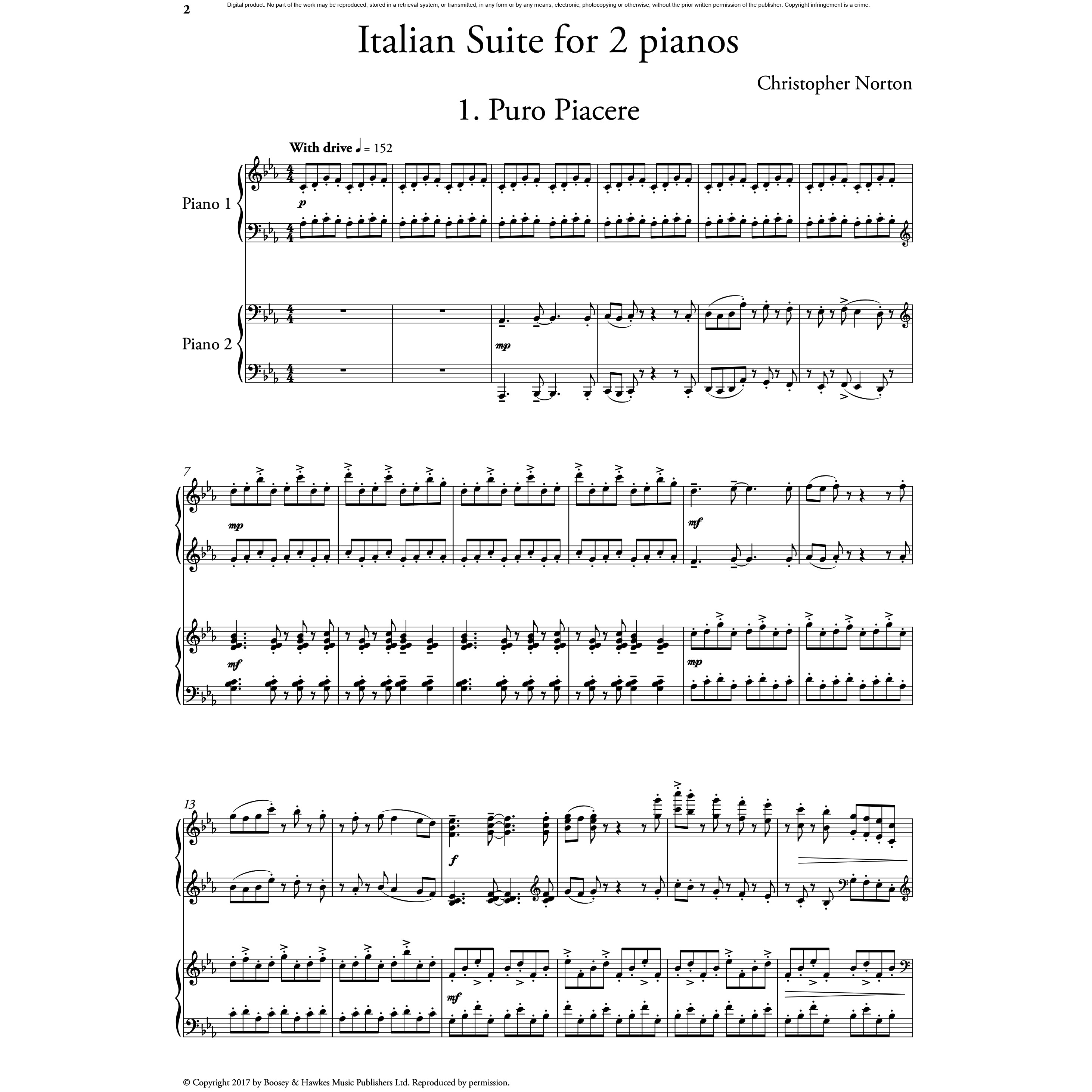 Christopher Norton – Italian Suite for 2 Pianos