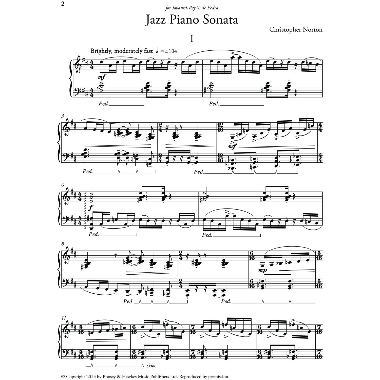 Christopher Norton – Jazz Piano Sonata