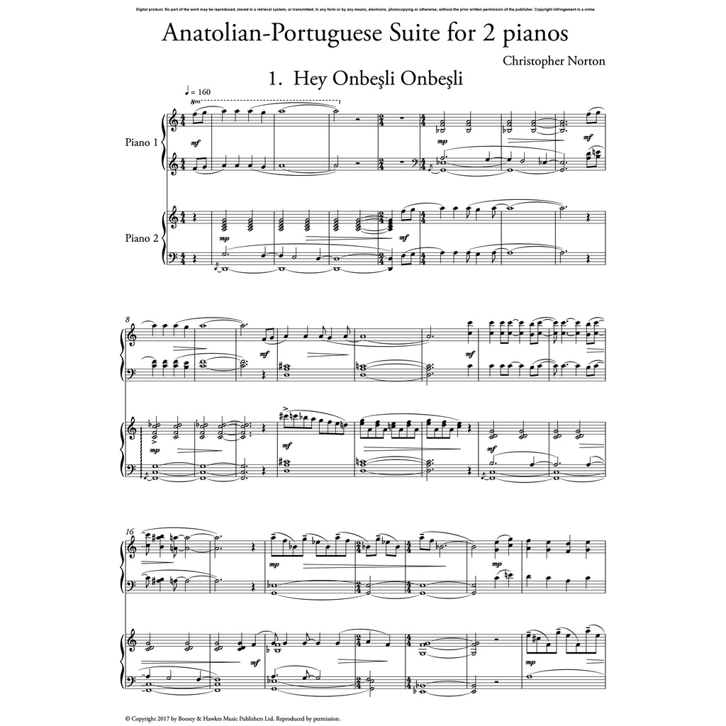 Christopher Norton – Anatolian-Portuguese Suite for 2 Pianos
