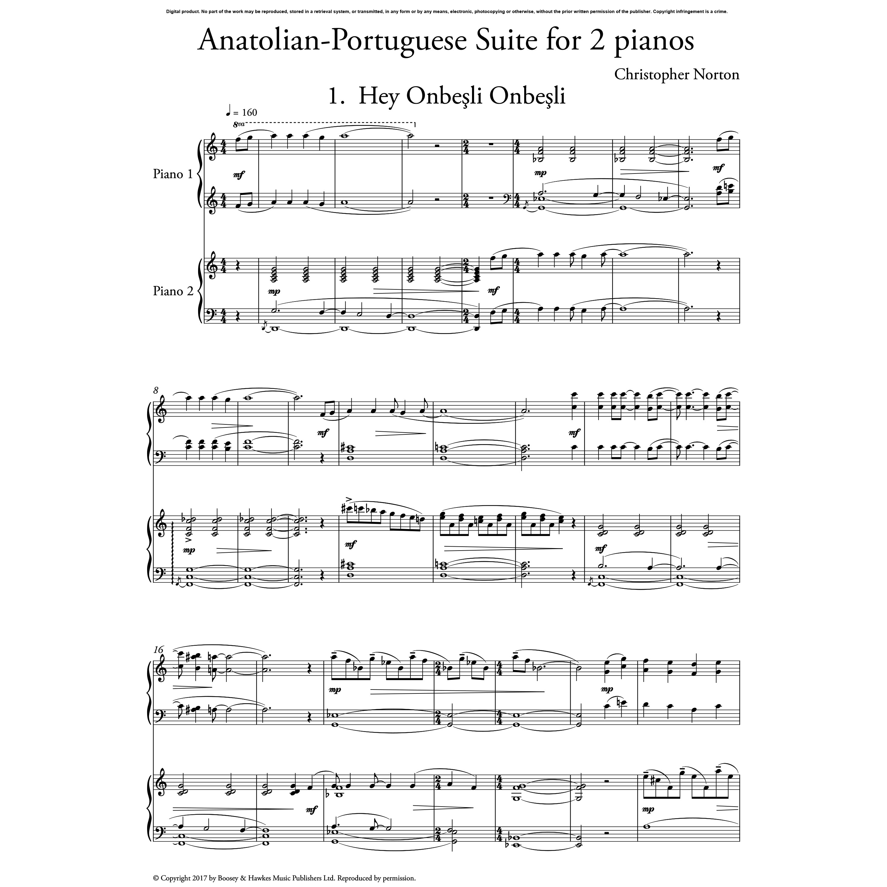 Christopher Norton – Anatolian-Portuguese Suite for 2 Pianos