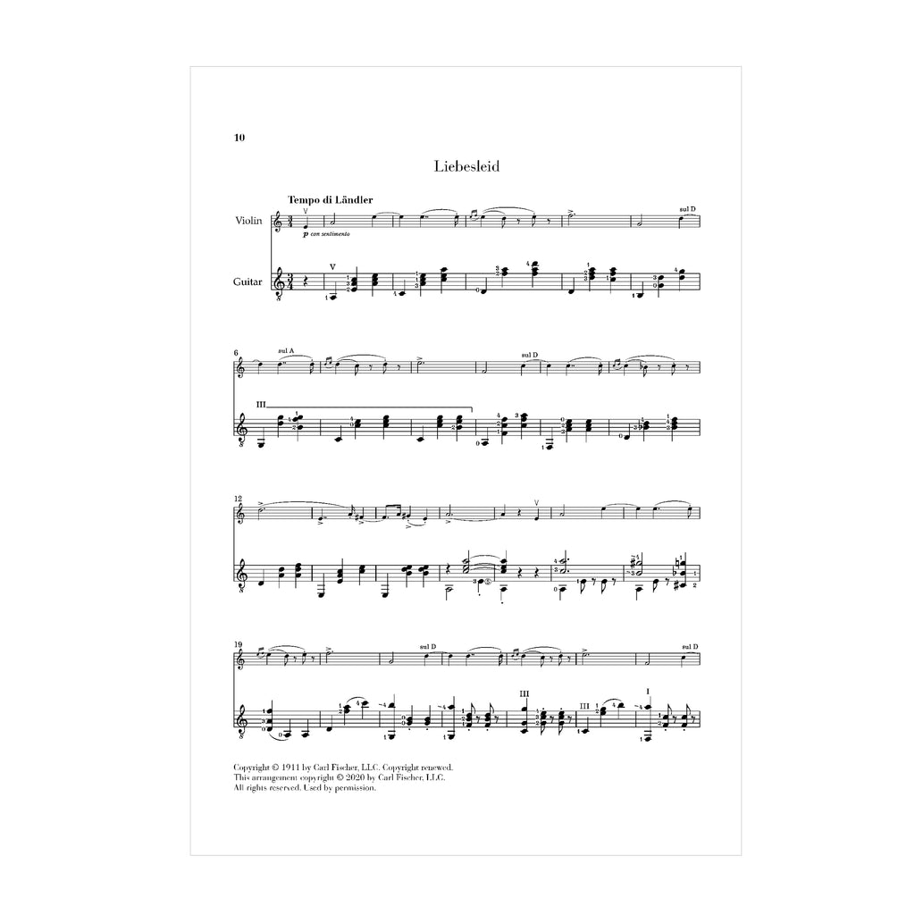 Fritz Kreisler - Alt-Wiener Tanzweisen transcribed for Violin and Guitar