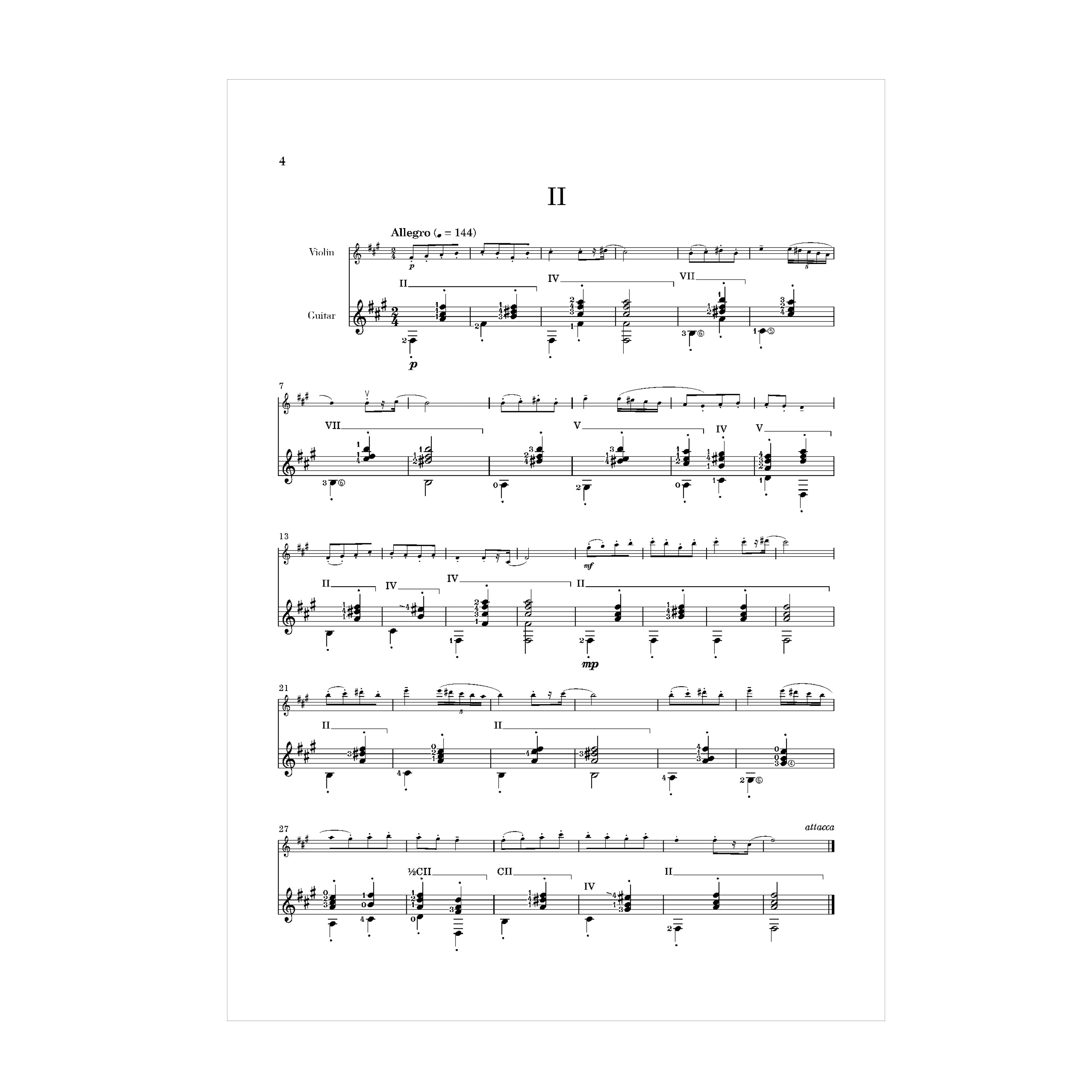 Béla Bartók - Rumanian Folk Dances transcribed for Violin and Guitar