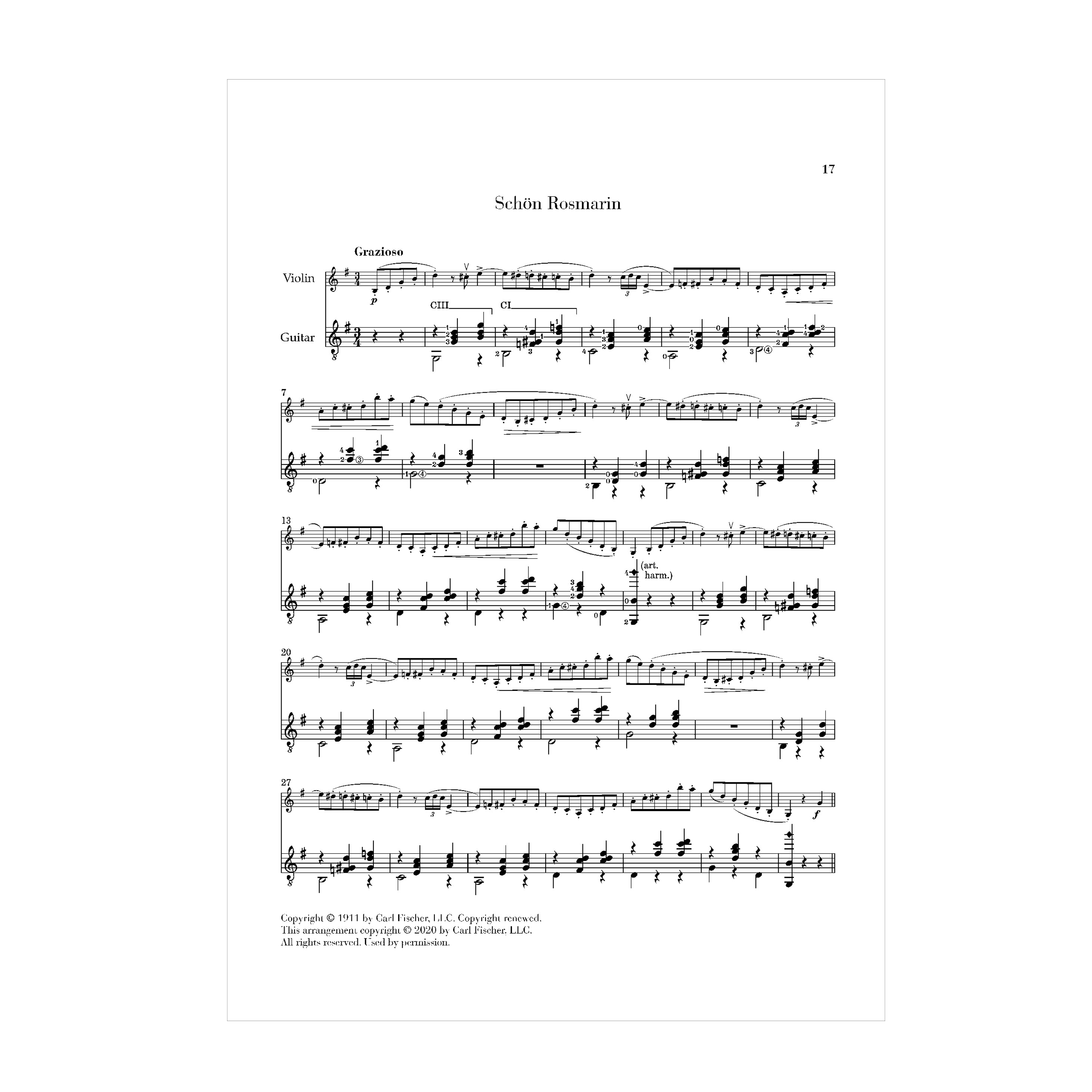 Fritz Kreisler - Alt-Wiener Tanzweisen transcribed for Violin and Guitar