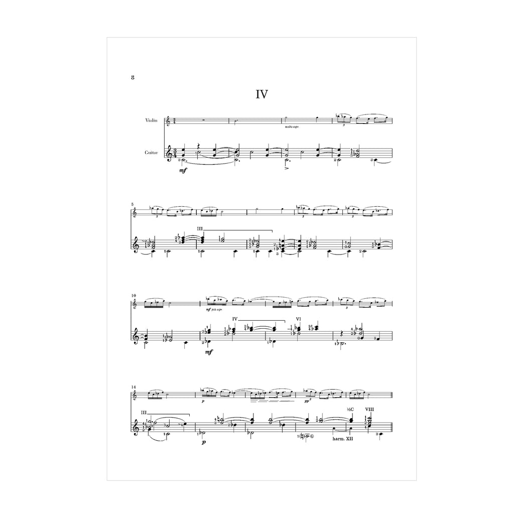 Béla Bartók - Rumanian Folk Dances transcribed for Violin and Guitar