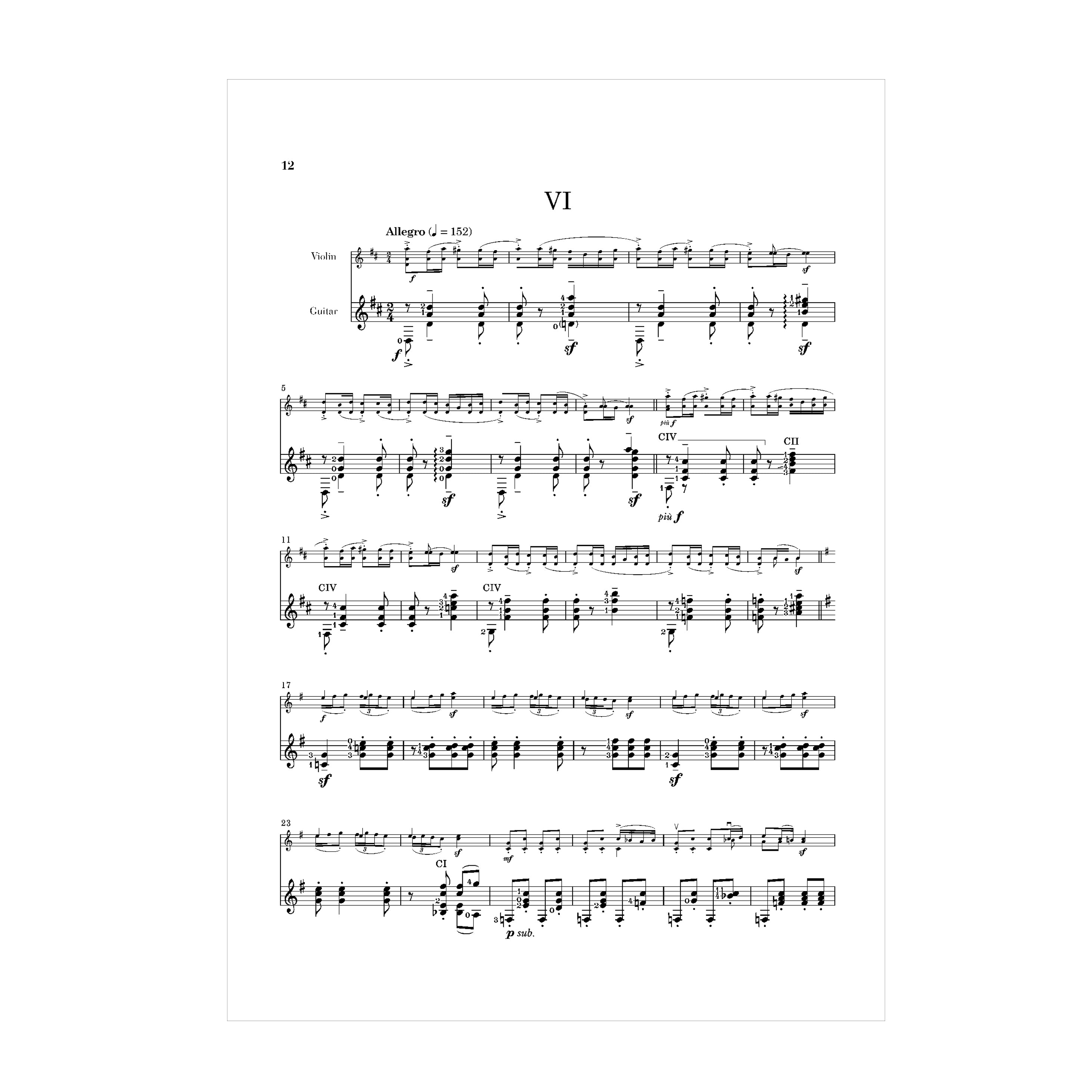 Béla Bartók - Rumanian Folk Dances transcribed for Violin and Guitar