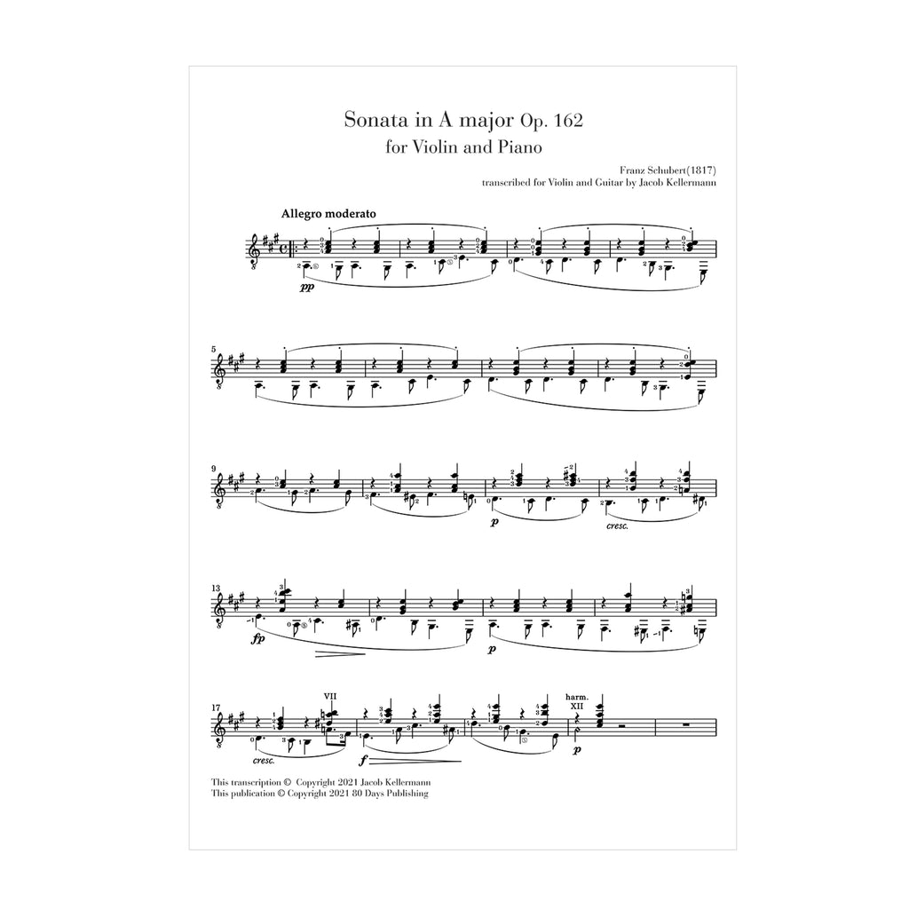 Franz Schubert - Sonata for Violin and Piano Op. 162 transcribed for Violin and Guitar