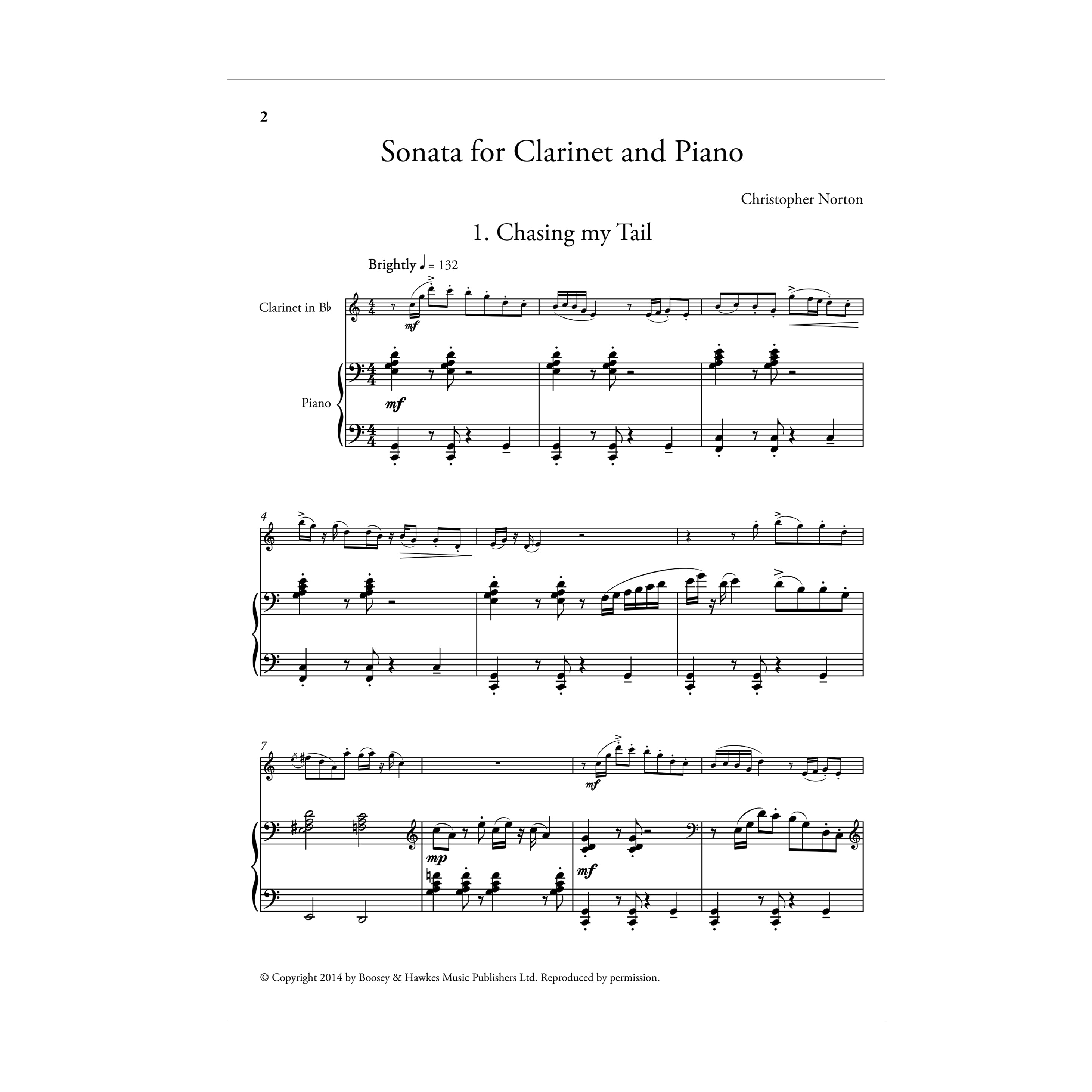 Christopher Norton - Sonata for Clarinet and Piano