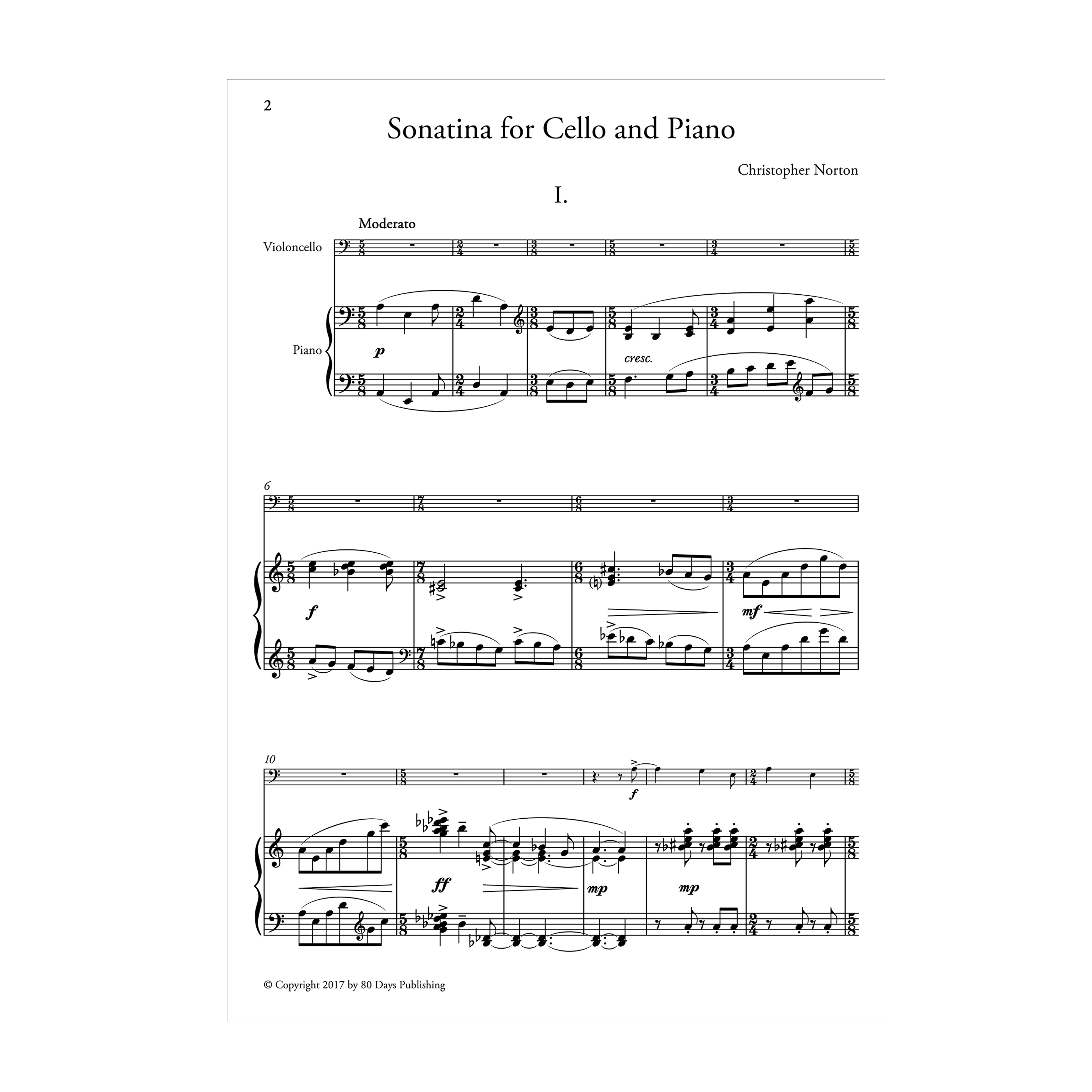 Christopher Norton - Sonatina for Cello and Piano