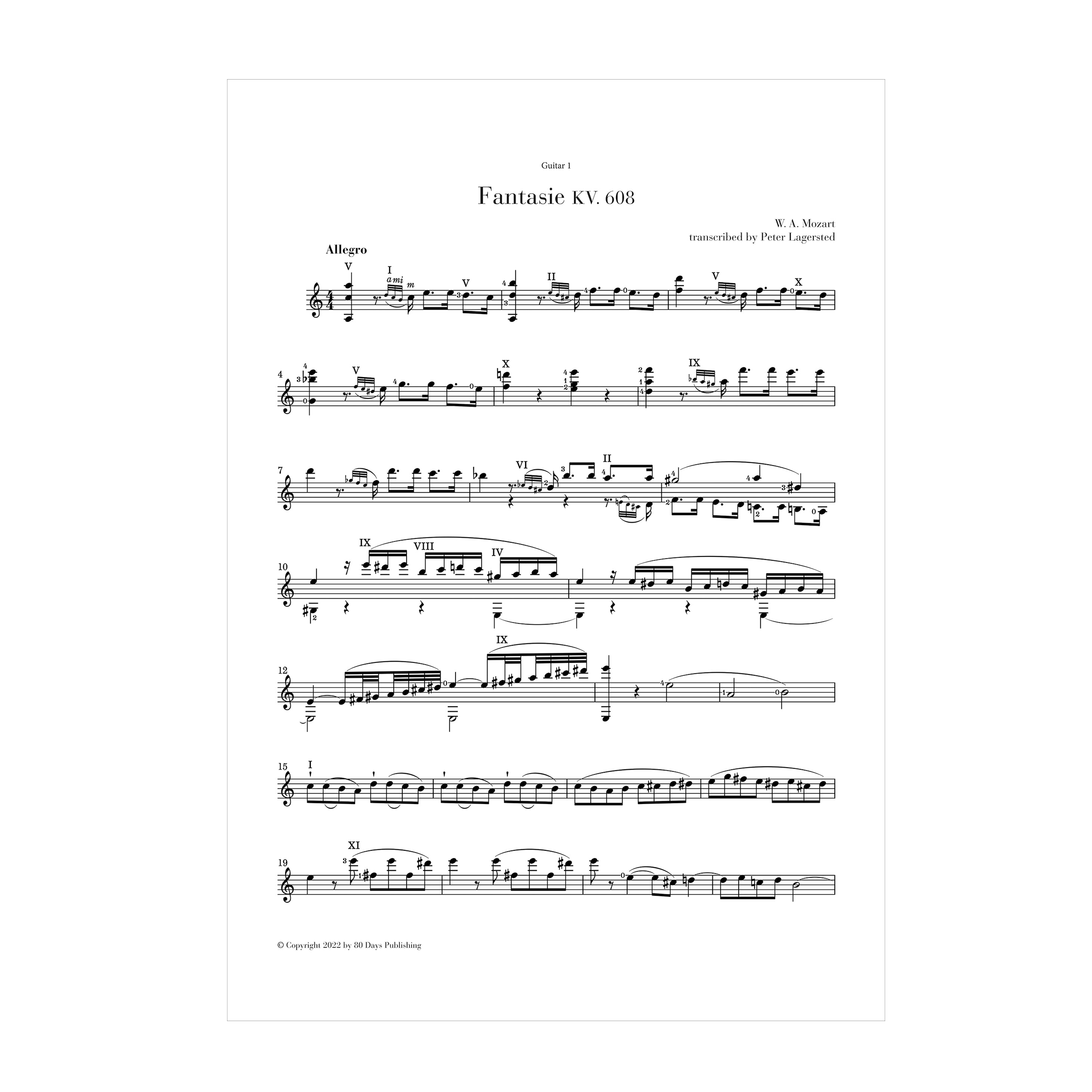 Mozart - Fantasie KV 608 arr. two guitars