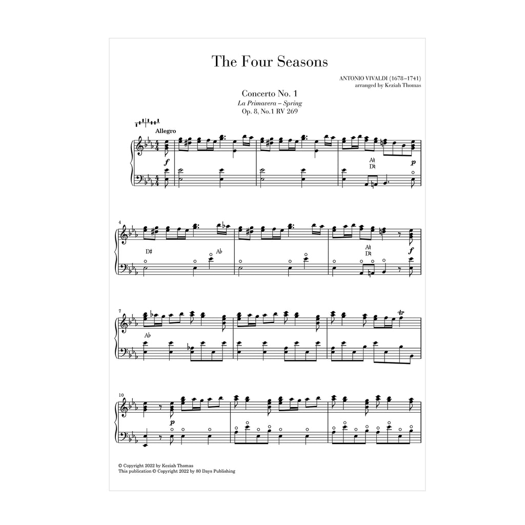Vivaldi - The Four Seasons arr. for harp by Keziah Thomas