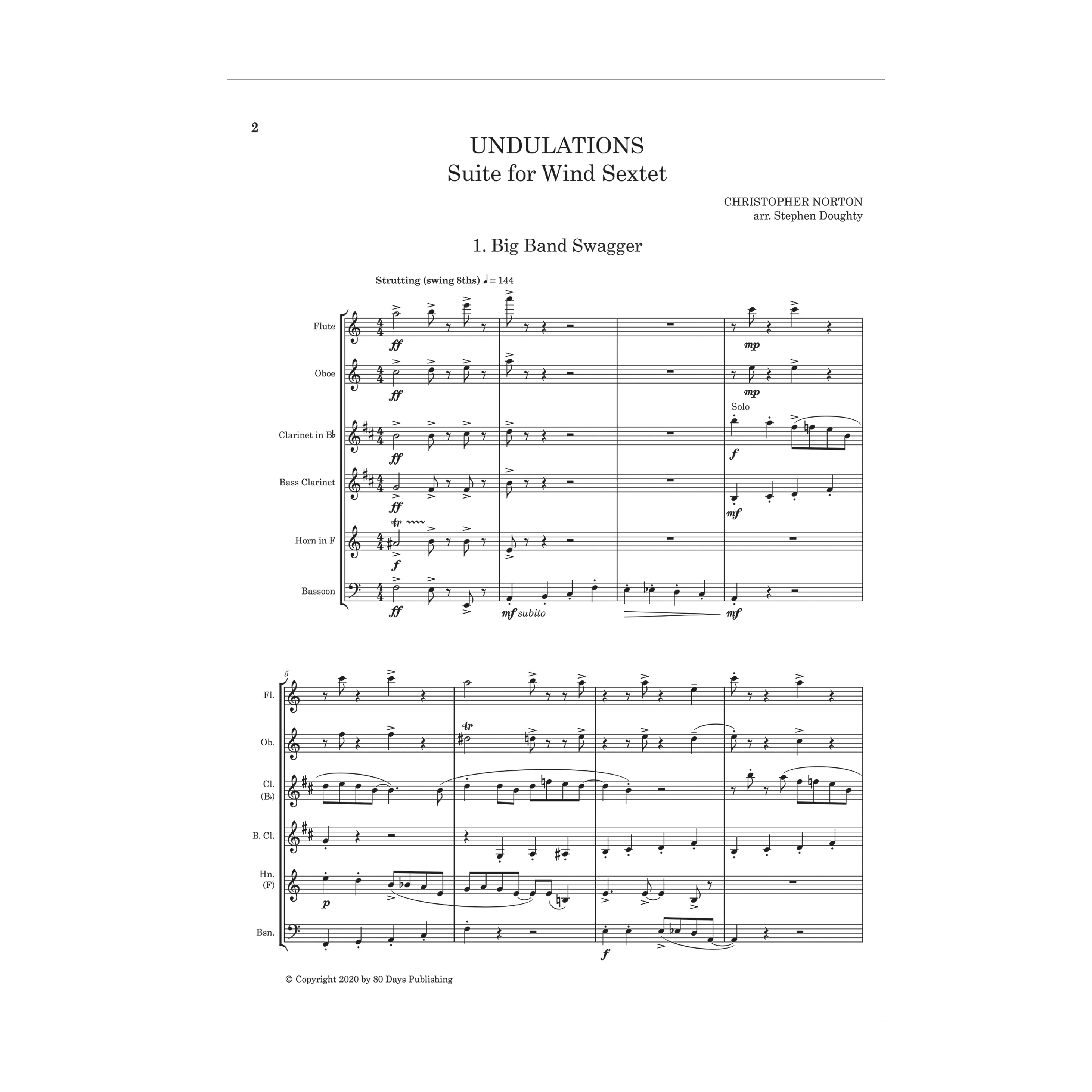 Christopher Norton - Undulations: Suite for Woodwind Sextet arr. Stephen Doughty