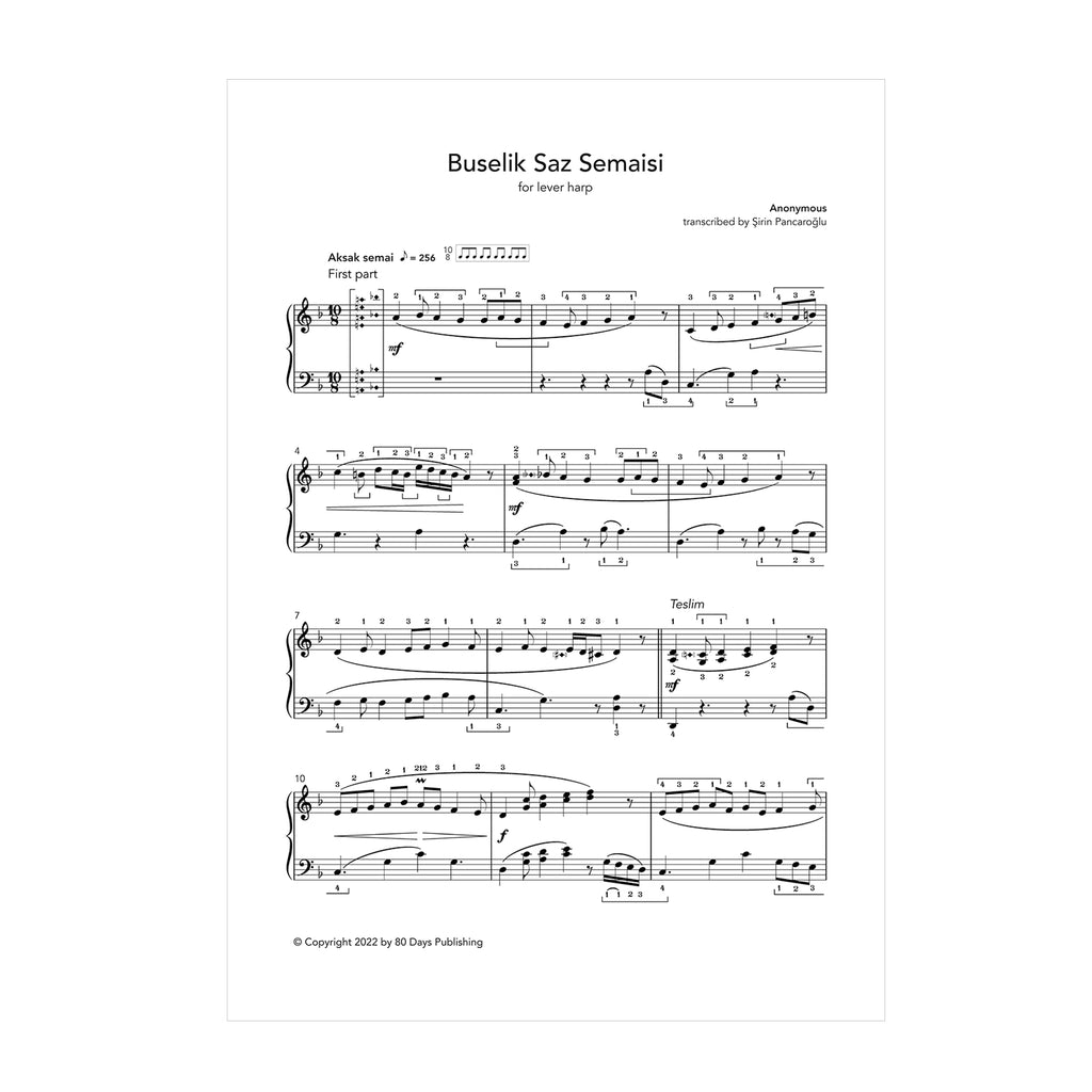 Buselik Saz Semaisi for lever harp - anon. transcribed by Şirin Pancaroğlu