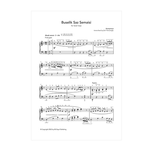 Buselik Saz Semaisi for lever harp - anon. transcribed by Şirin Pancaroğlu