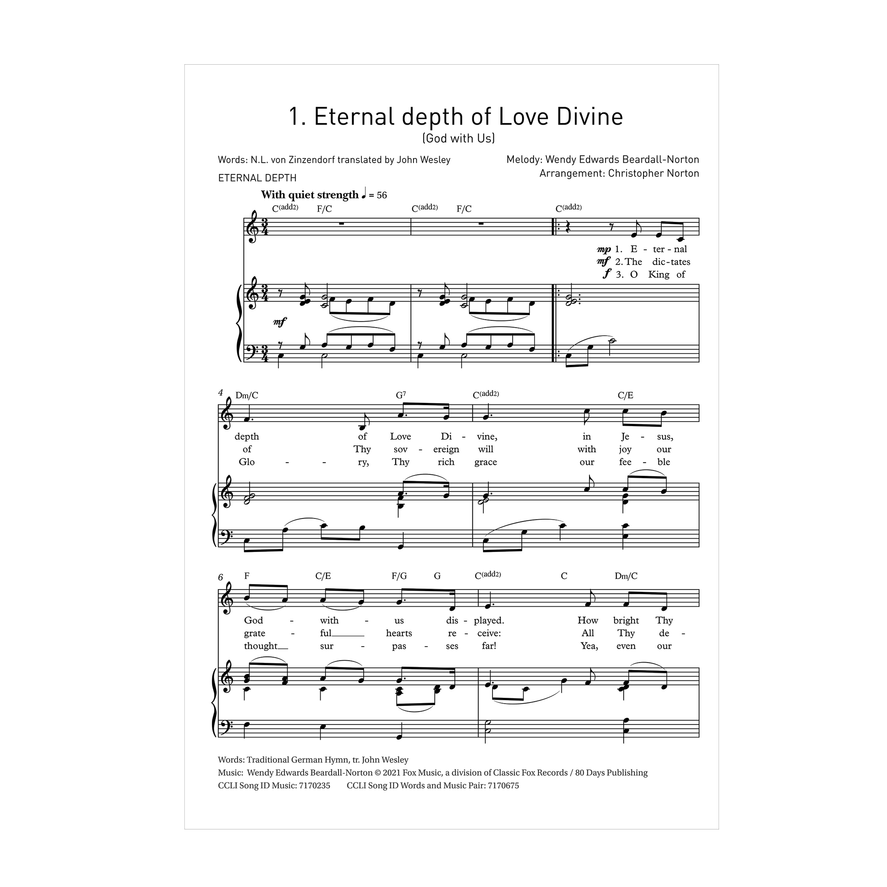 Wesley - Eternal Depth: 20 John Wesley Hymns