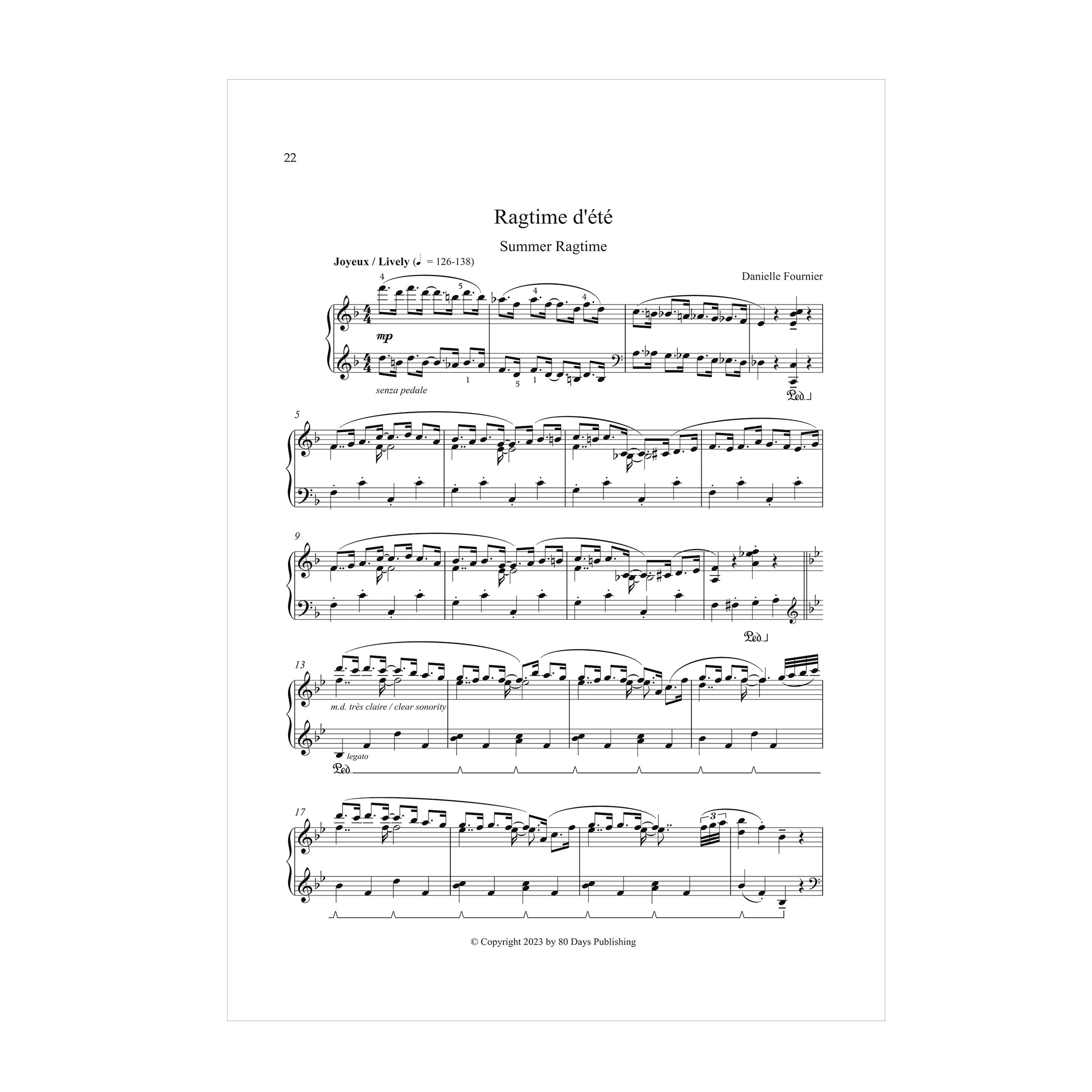 Danielle Fournier - Twelve Pieces for Piano/Douze pièces pour piano
