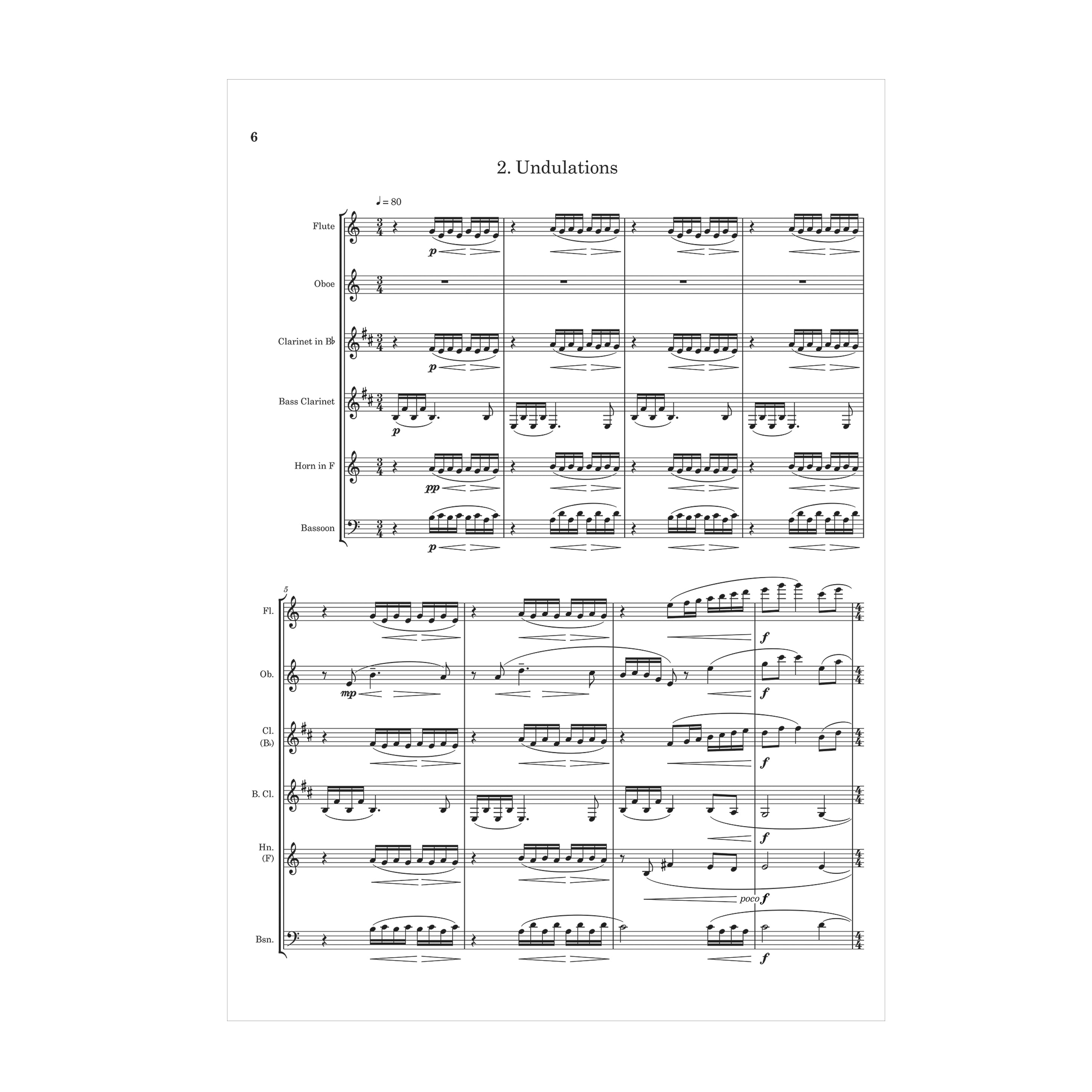 Christopher Norton - Undulations: Suite for Woodwind Sextet arr. Stephen Doughty
