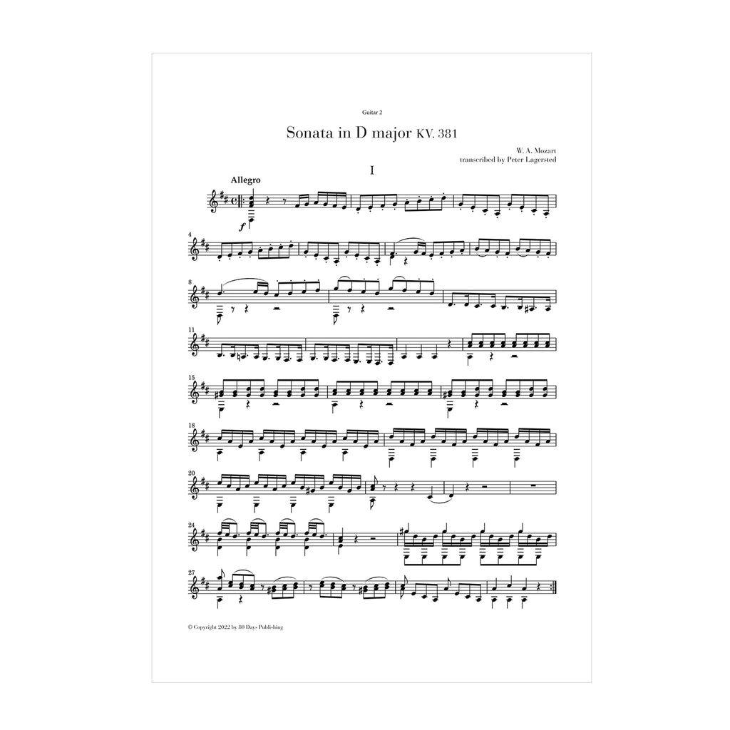 Mozart - Sonata in D major KV. 381 arr. two guitars