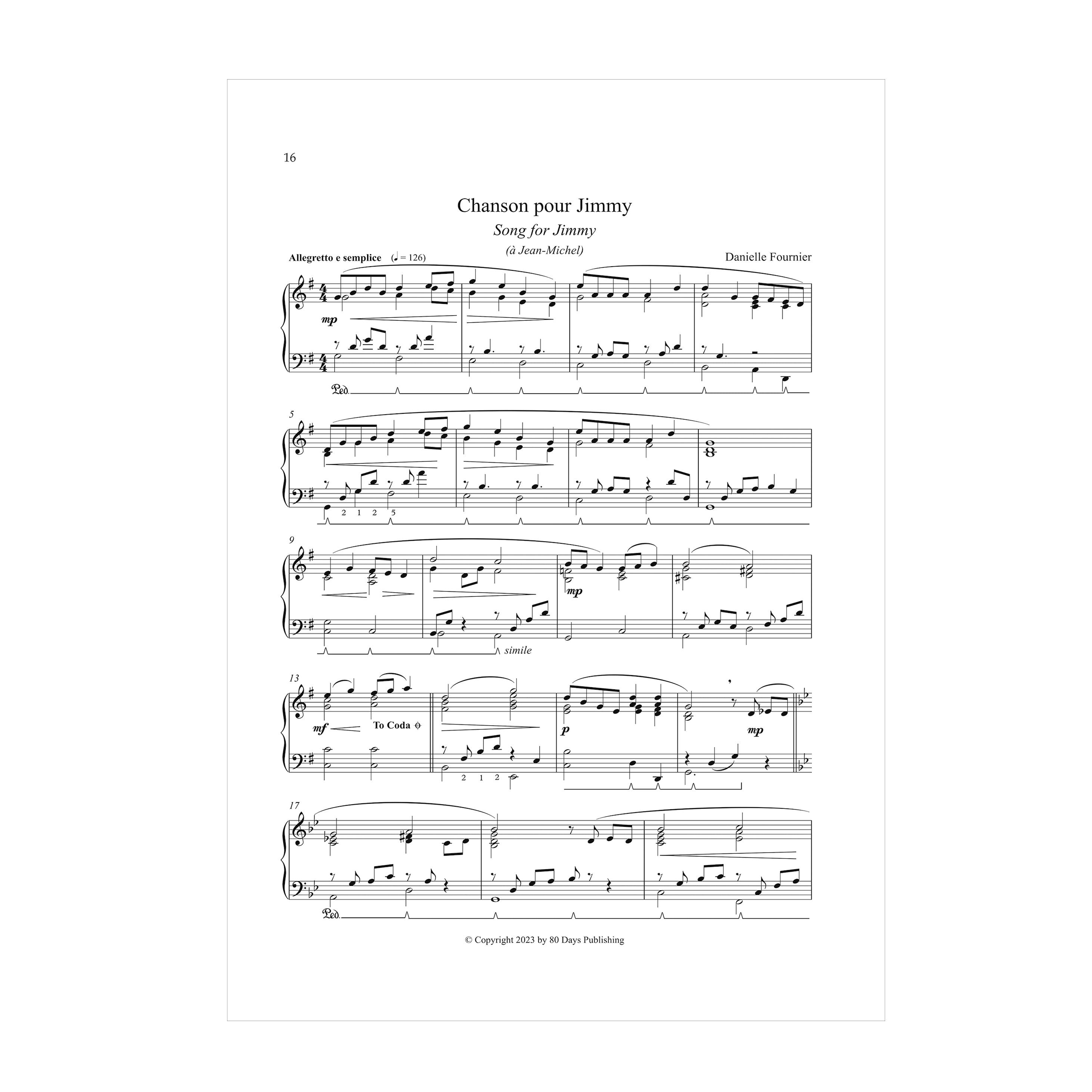 Danielle Fournier - Six Songs Without Words/Six chants sans paroles