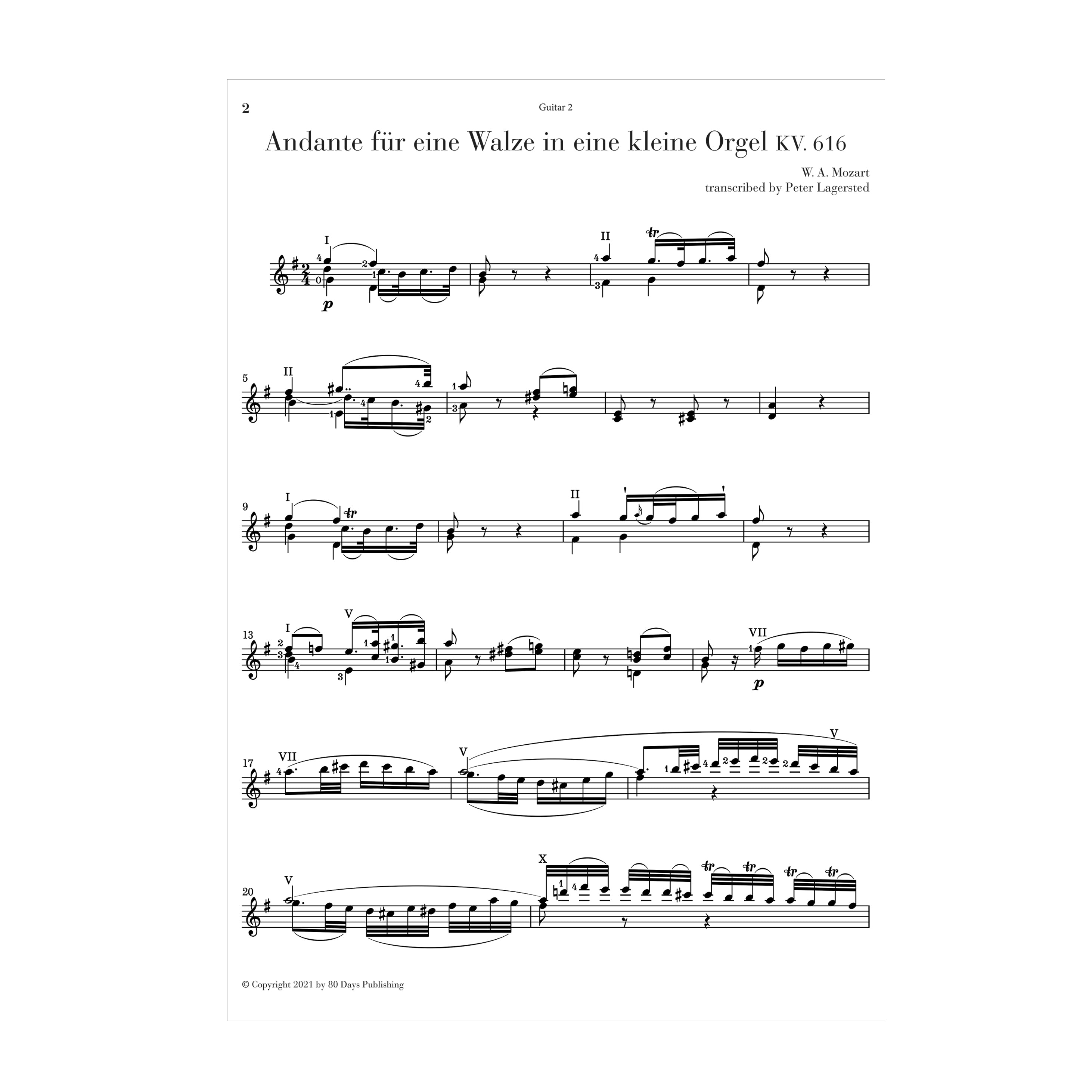 Mozart - Andante für eine Walze in eine kleine Orgel KV. 616 arr. two guitars