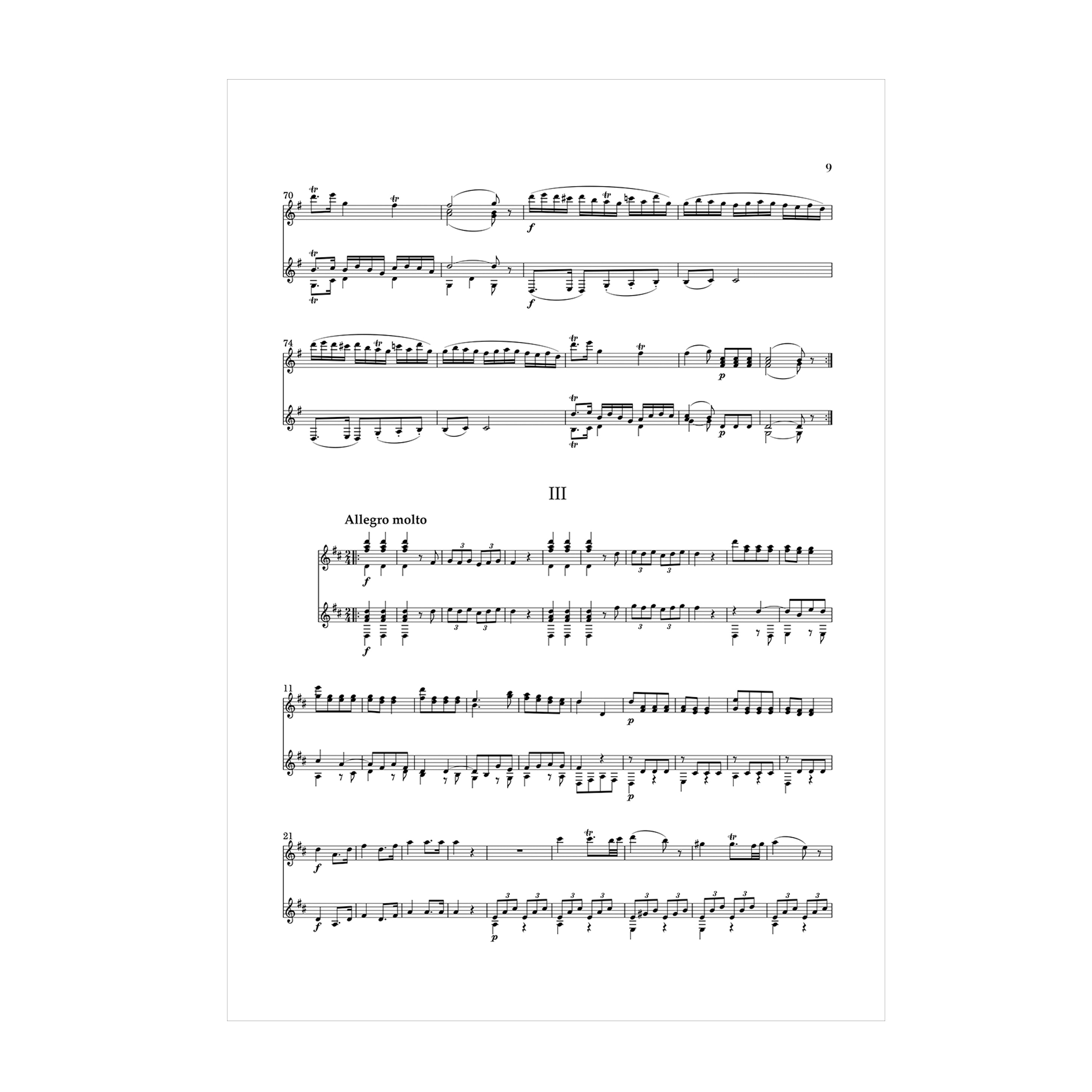Mozart - Sonata in D major KV. 381 arr. two guitars SCORE (DOWNLOAD)